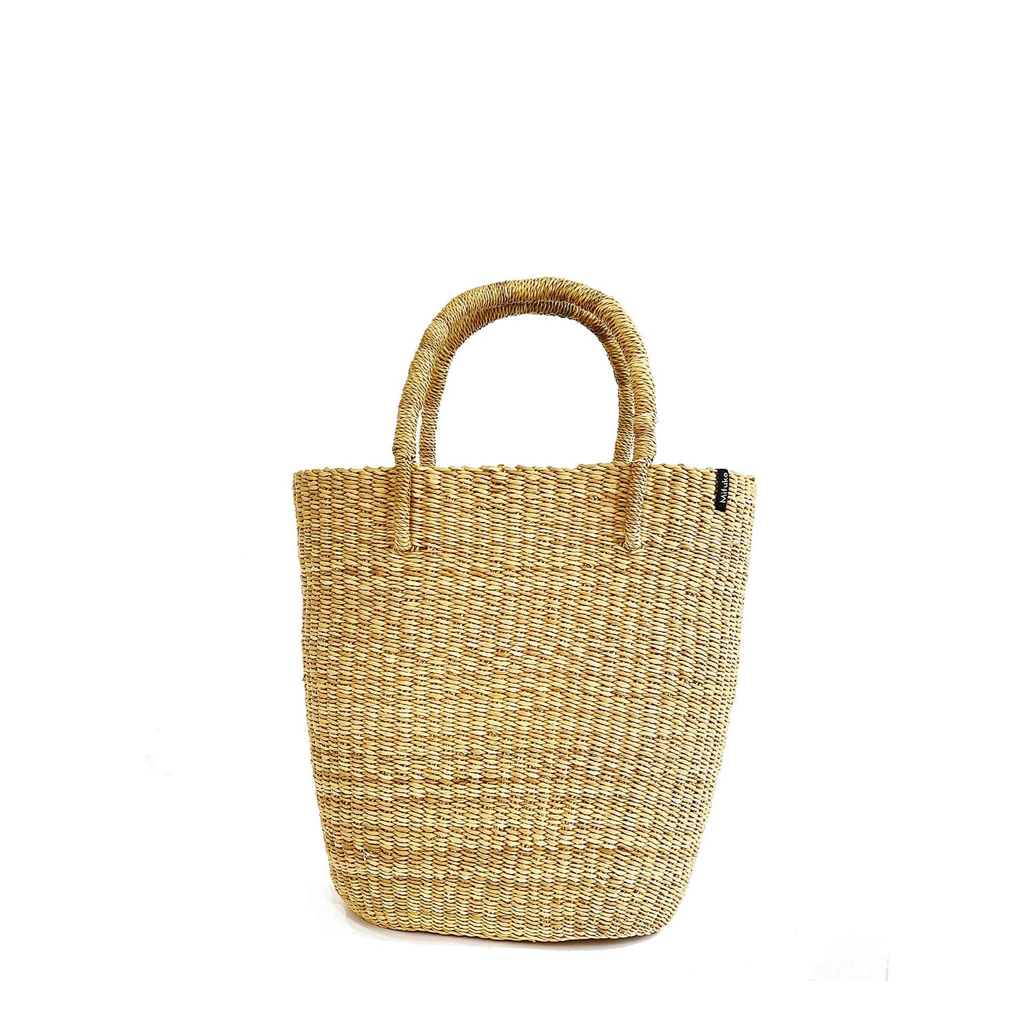Handmade fair trade Mifuko Elephant grass Market basket S Bolga market basket | Natural S
