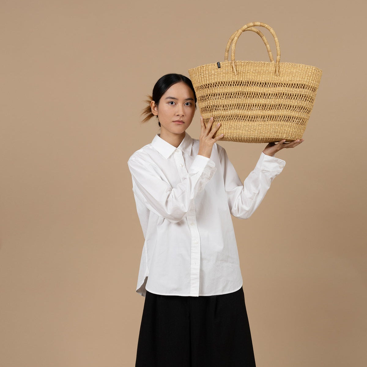 Mifuko Elephant grass Market basket M Bolga market basket | Natural open weave M handmade fair trade