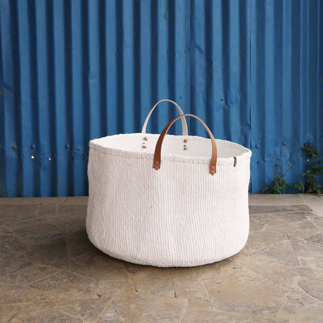 big white handwoven basket