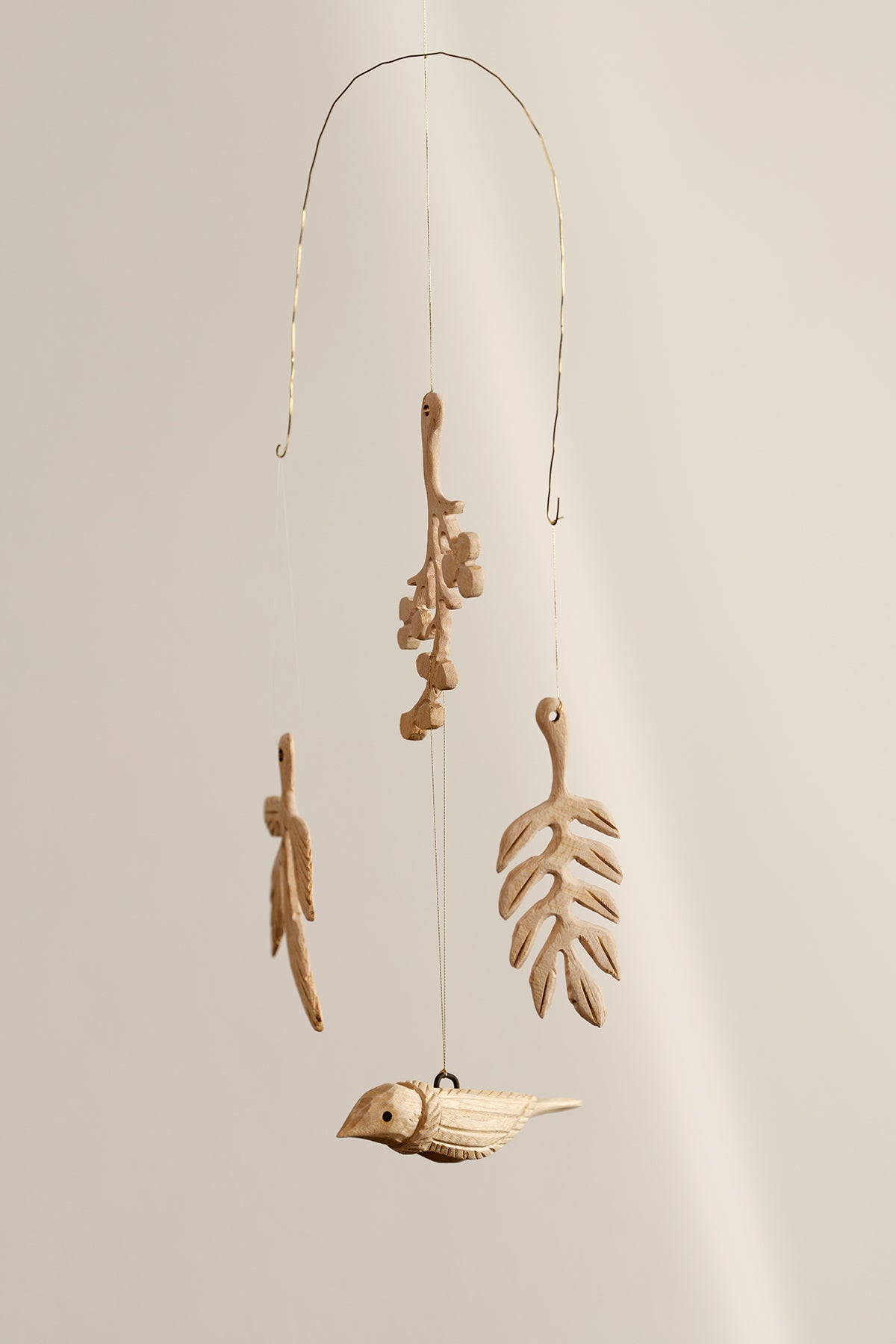Handmade fair trade Jacaranda wood Wooden ornament | 3 branches ornament set