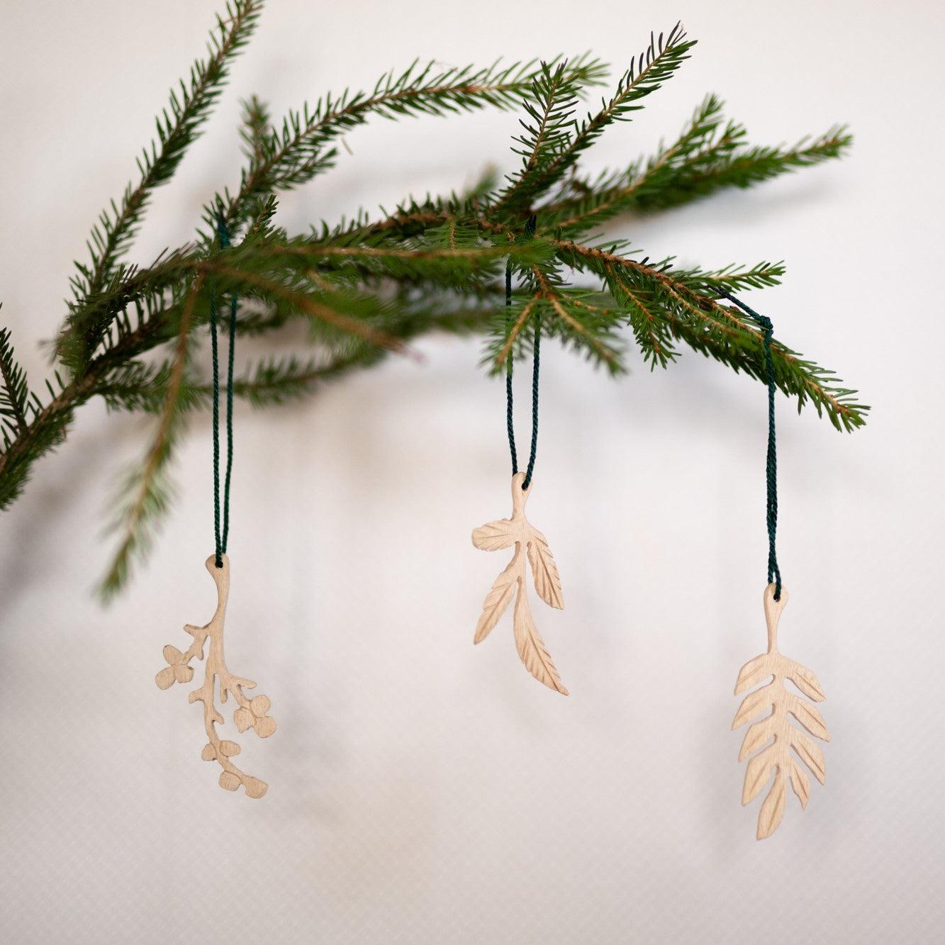 Handmade fair trade Jacaranda wood Wooden ornament | 3 branches ornament set