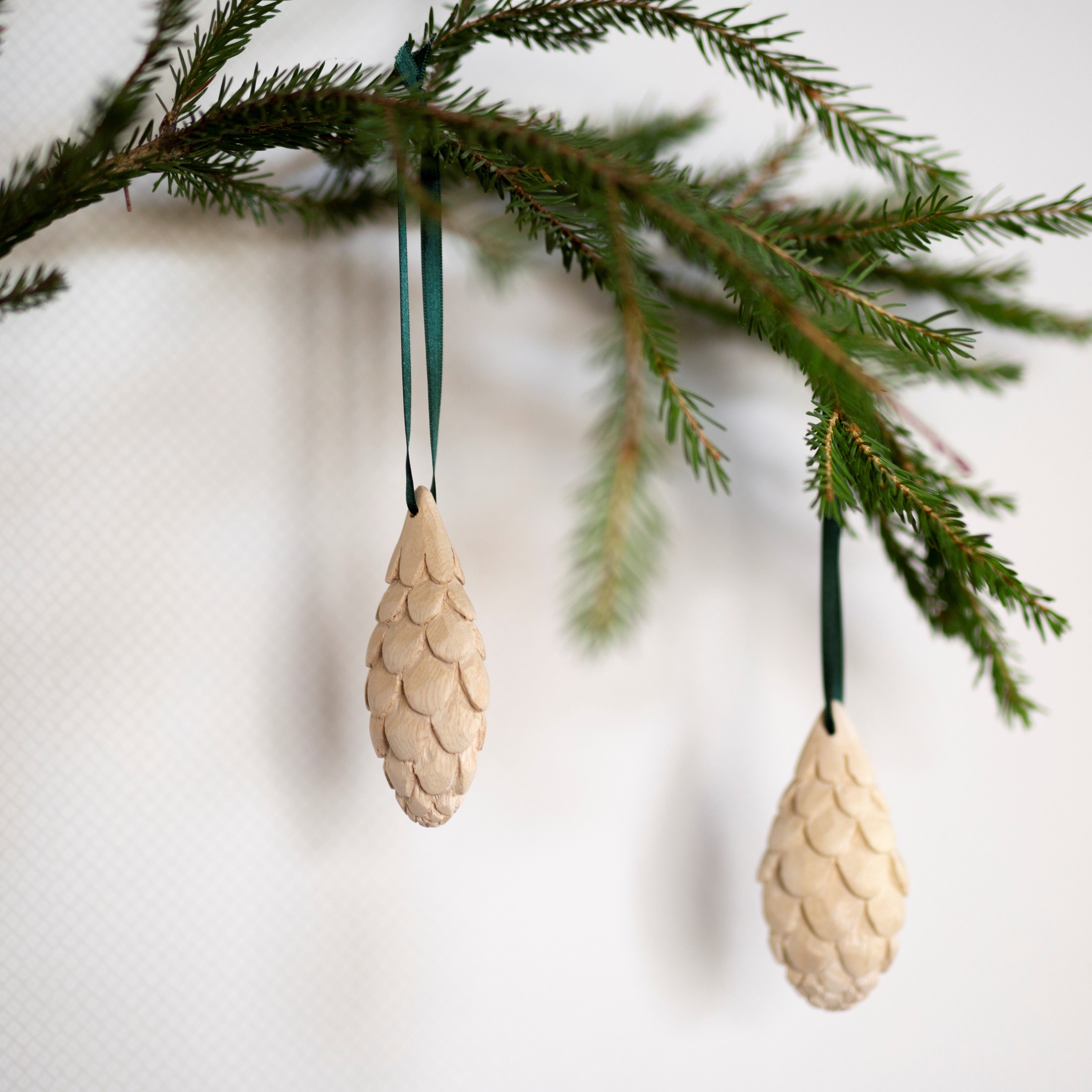 Handmade fair trade Jacaranda wood Wooden ornament | Spruce cone