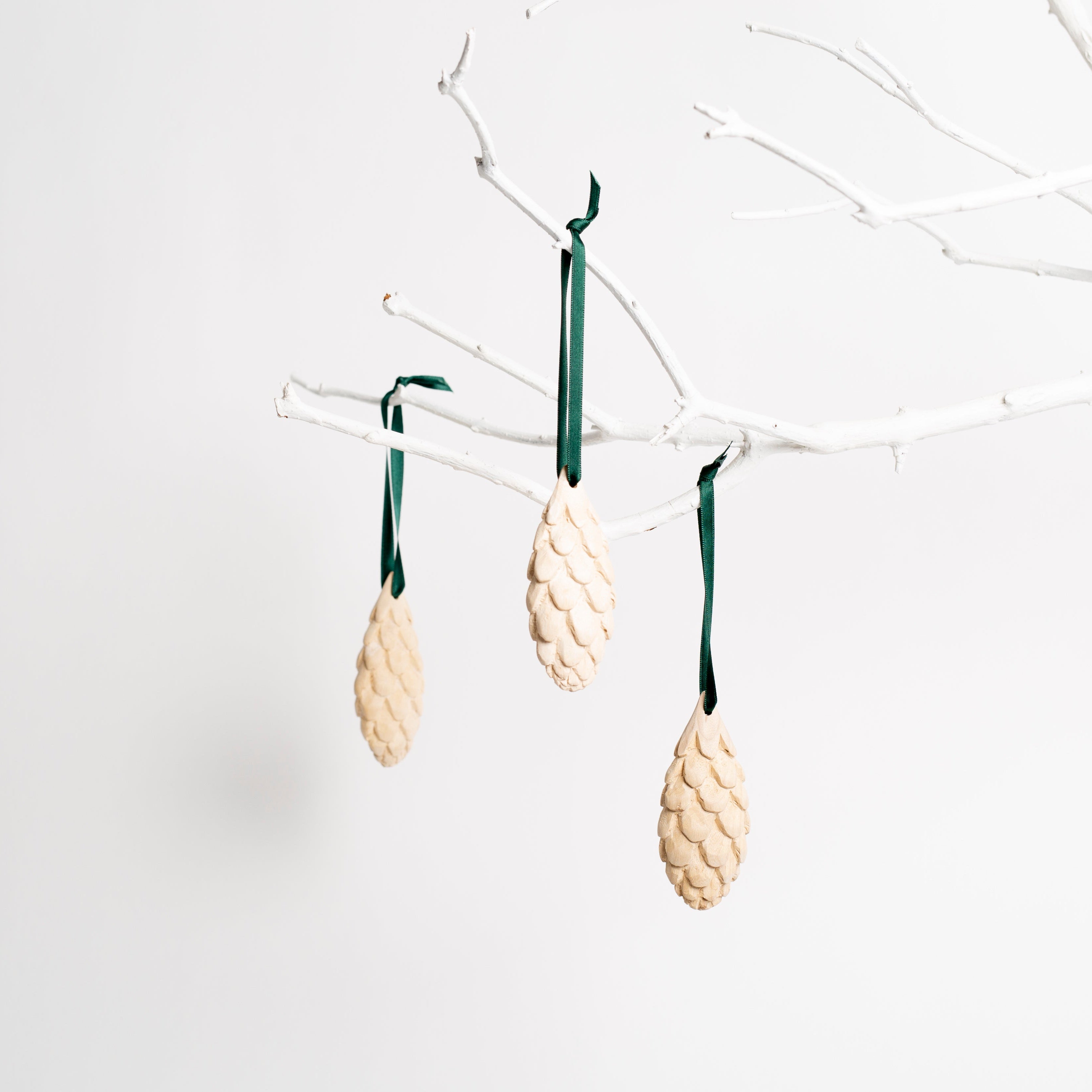 Handmade fair trade Jacaranda wood Wooden ornament | Spruce cone
