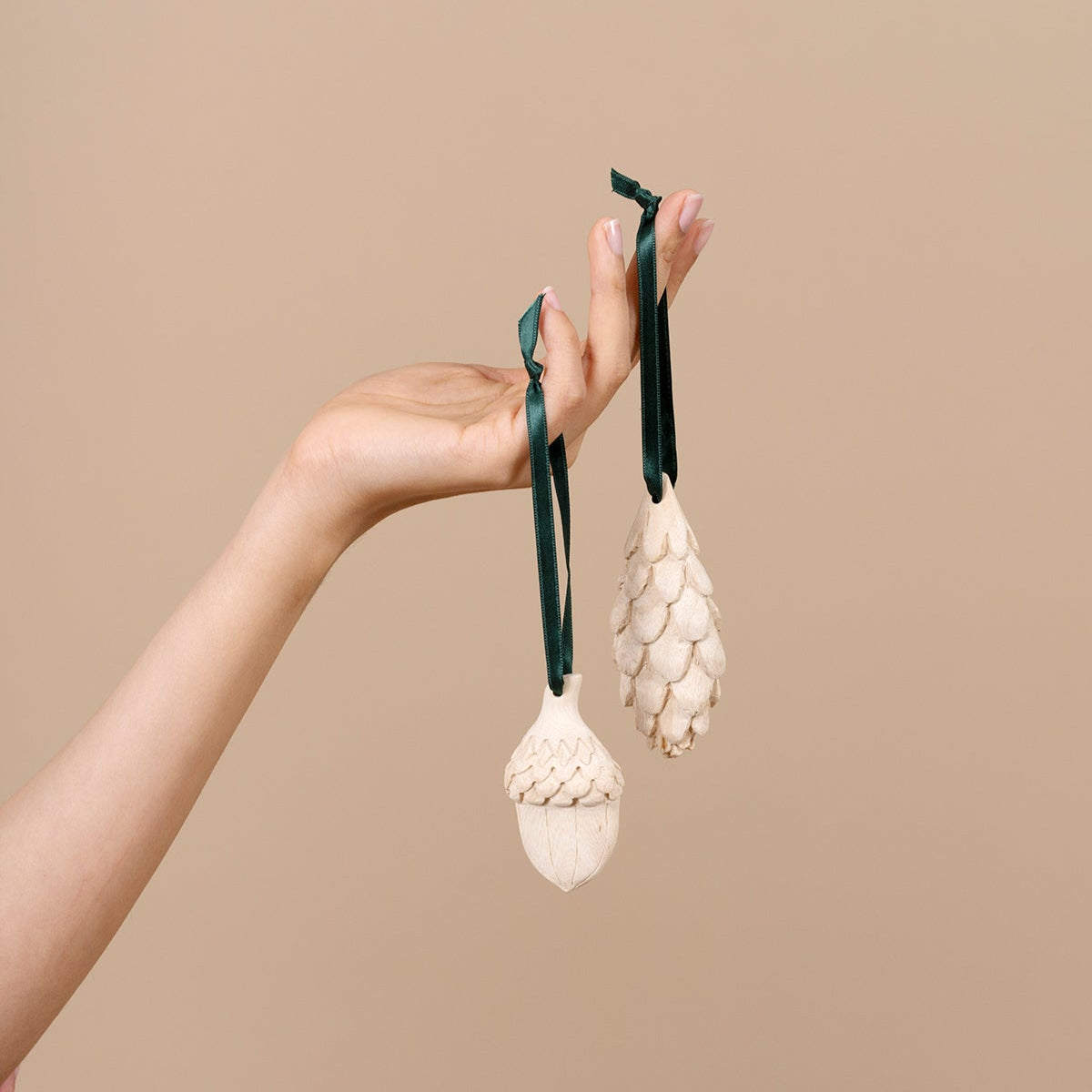 Handmade fair trade Jacaranda wood Wooden ornament | Spruce cone