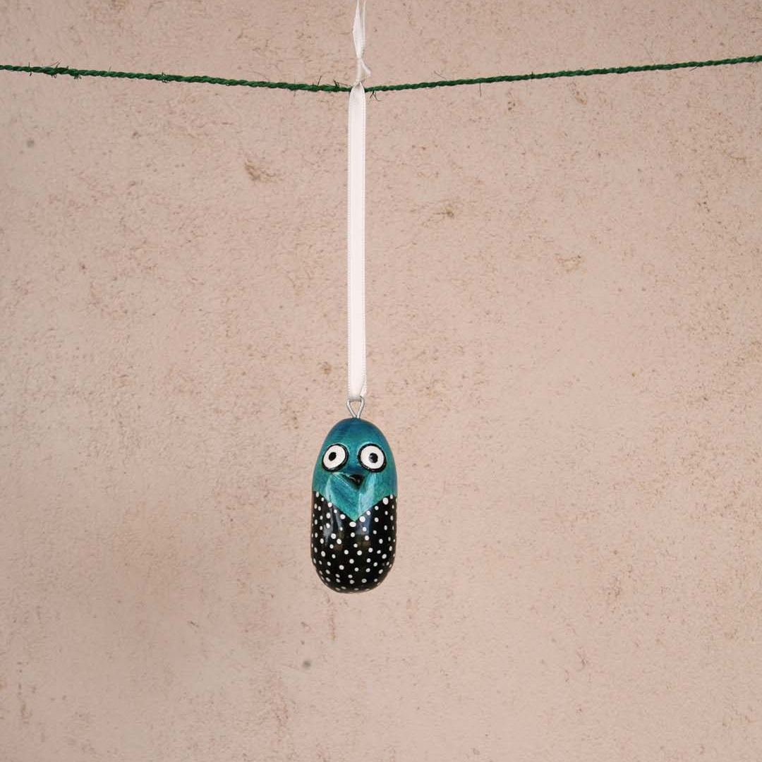 Handmade fair trade Jacaranda wood Wooden ornament | Black owl