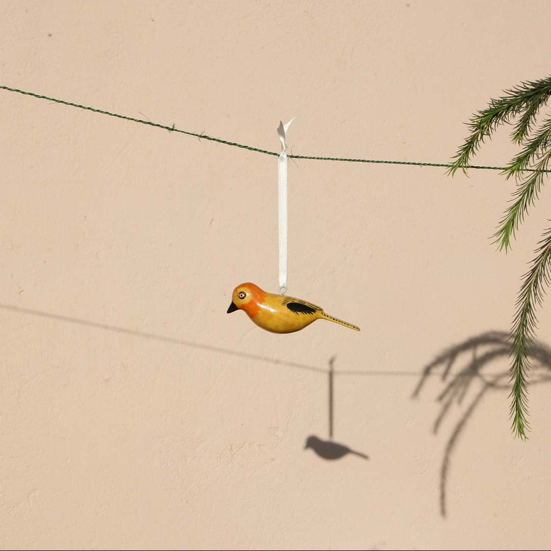 golden weaver handmade fair trade wooden ornament