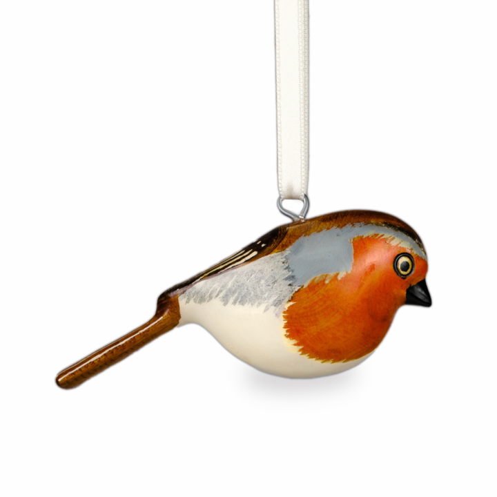 robin charming ornaments are handmade from fallen jacaranda tree branches