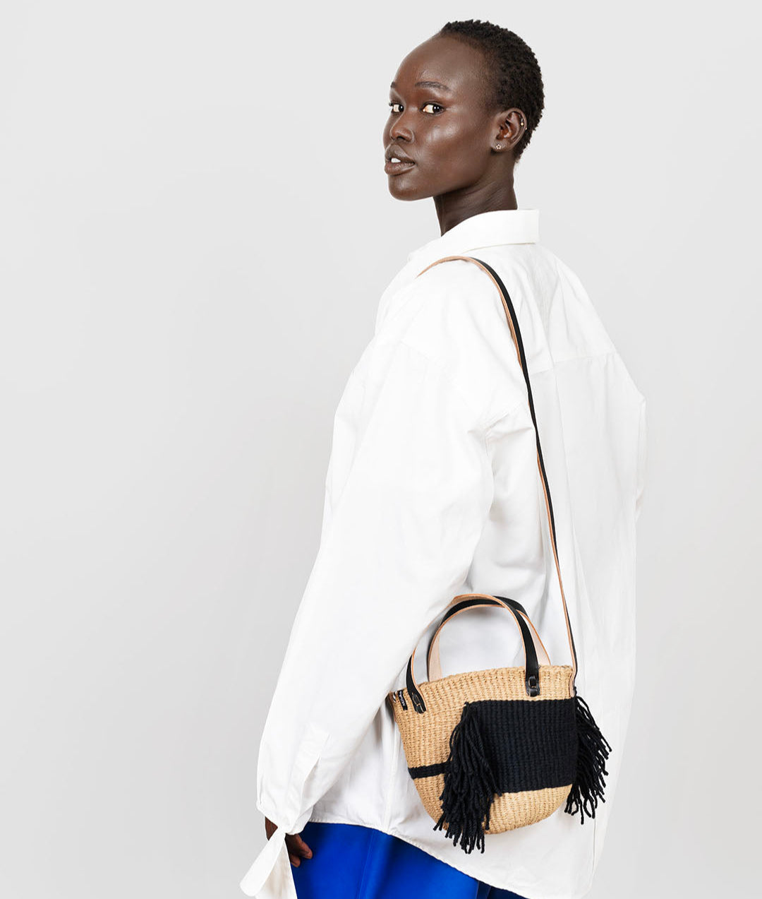 Mifuko Wool and paper Shopper basket Pamba shopper basket | Ervin Latimer design black XS