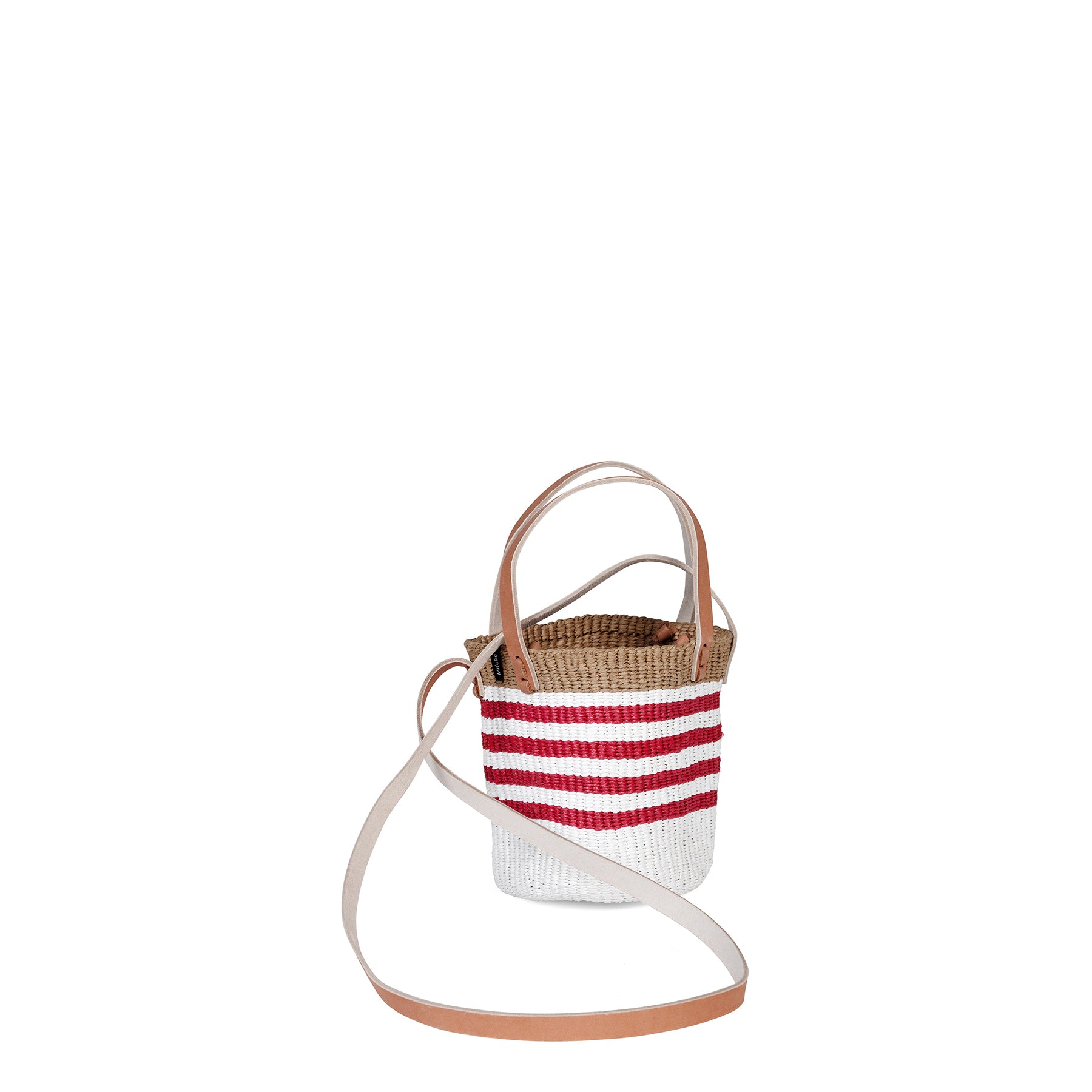 Mifuko Plastic and paper Shopper basket Kiondo shopper basket | Thin stripe red XS fair trade handmade