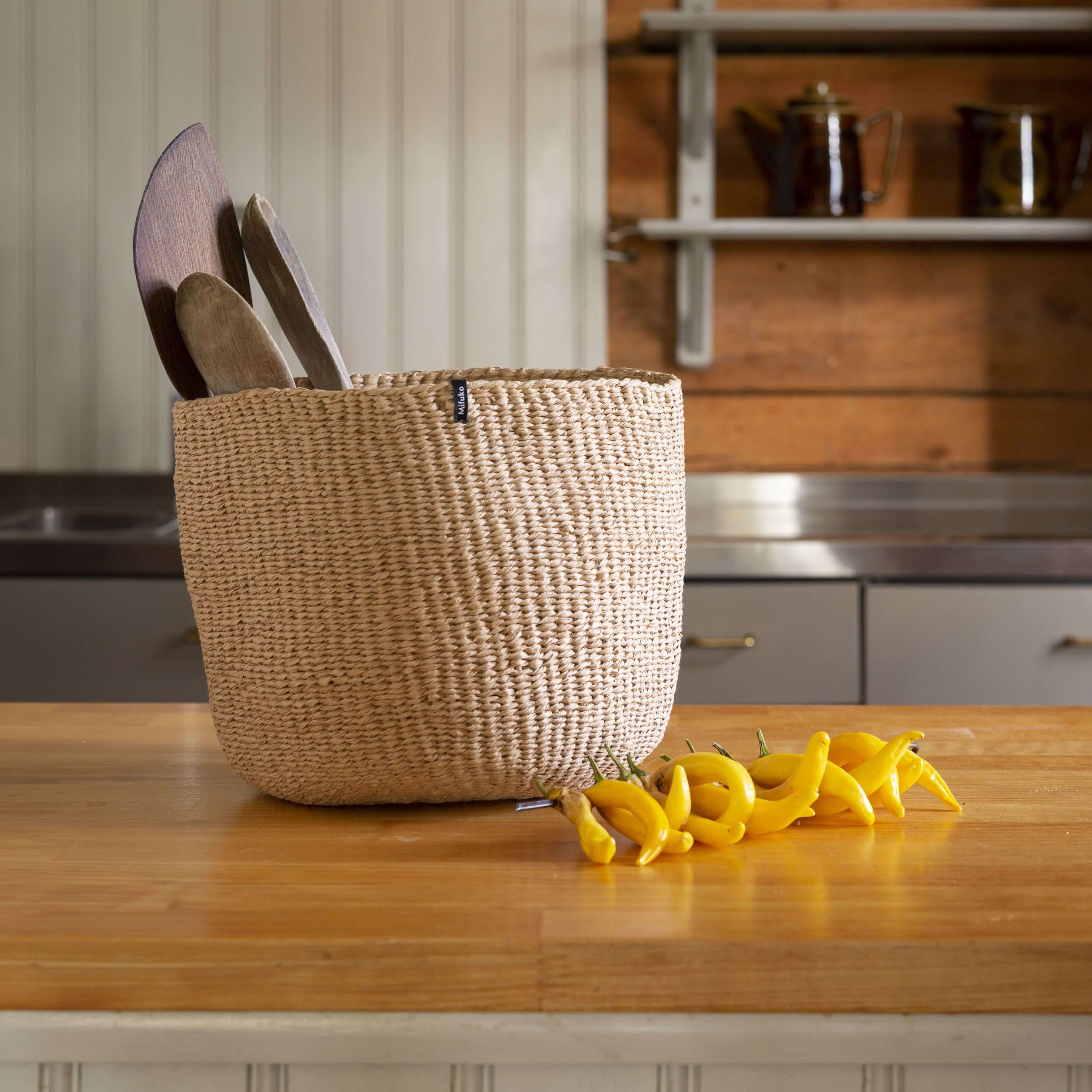 Handmade paper basket in size S