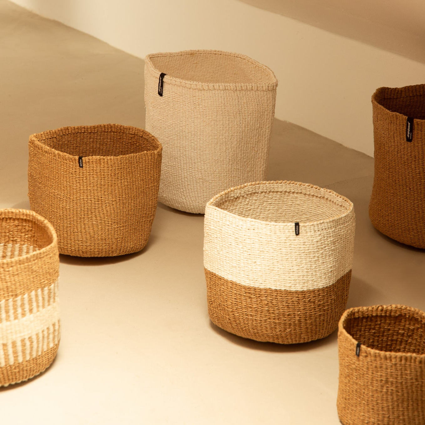 Kiondo Korb | Weiß und braun Duo S