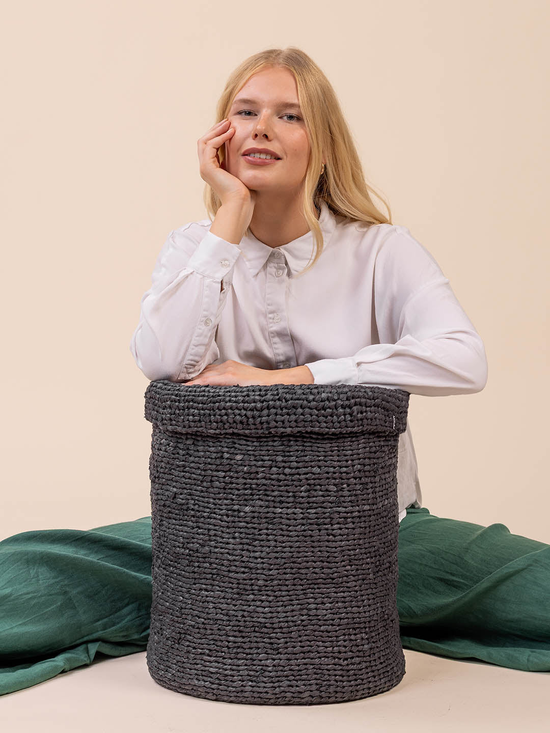 black Kiondo basket with lid handmade fair trade