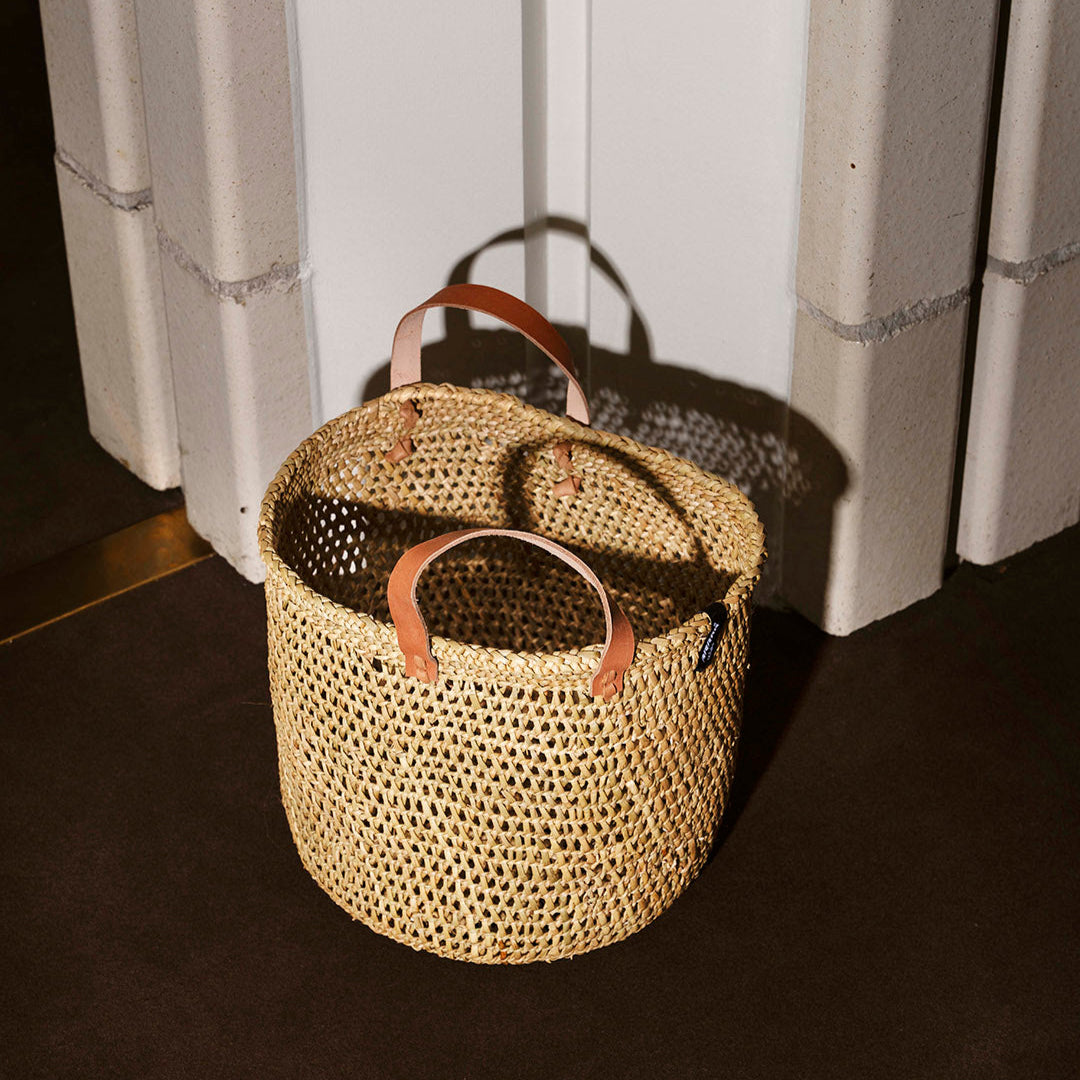 Handmade fair trade Milulu grass Iringa market basket | Natural M