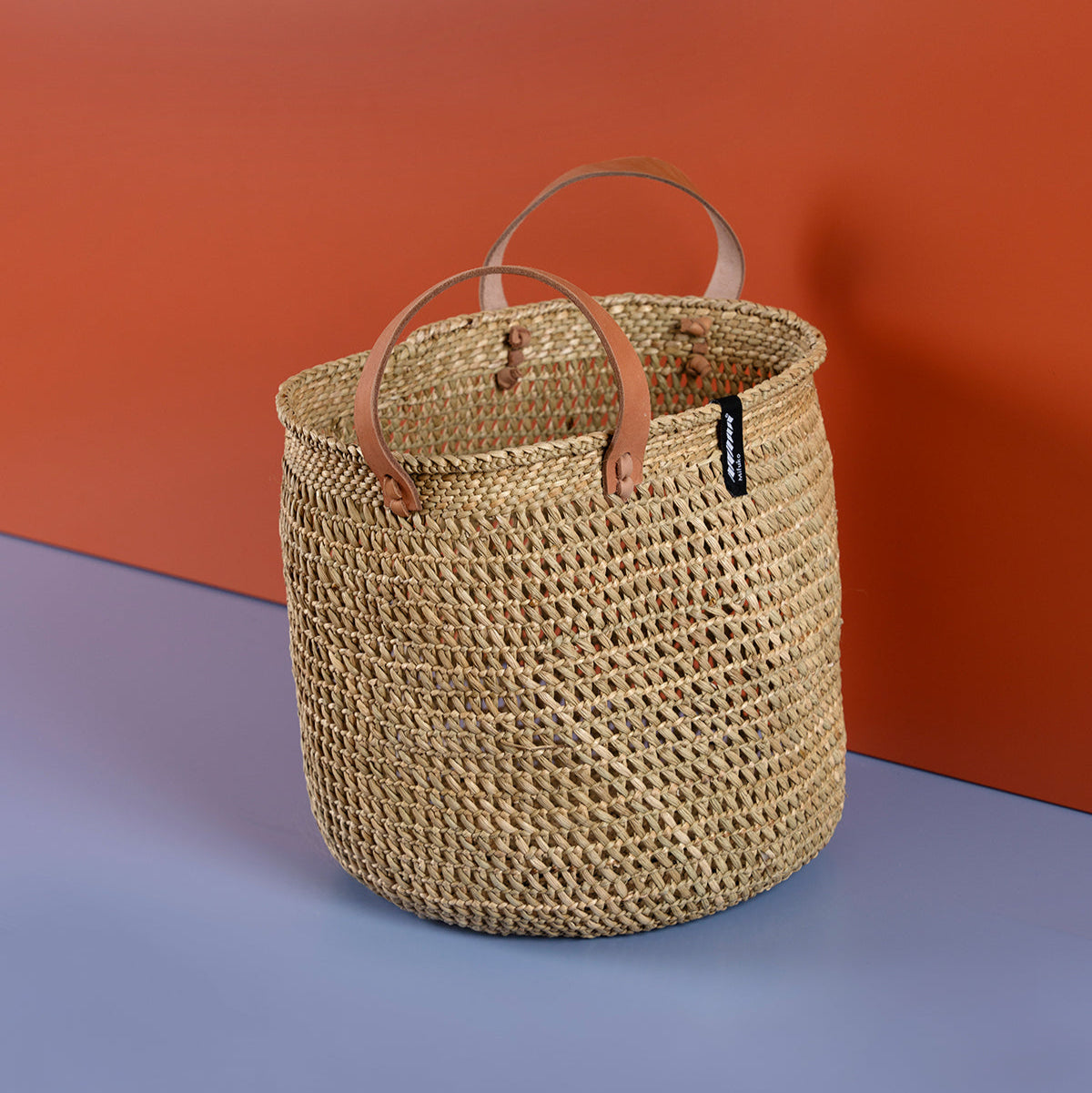 Handmade fair trade Milulu grass Iringa market basket | Natural M