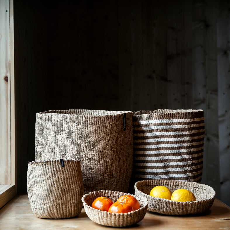 Handmade fair trade Paper Kiondo basket | Brown M fair trade beautiful and ethical