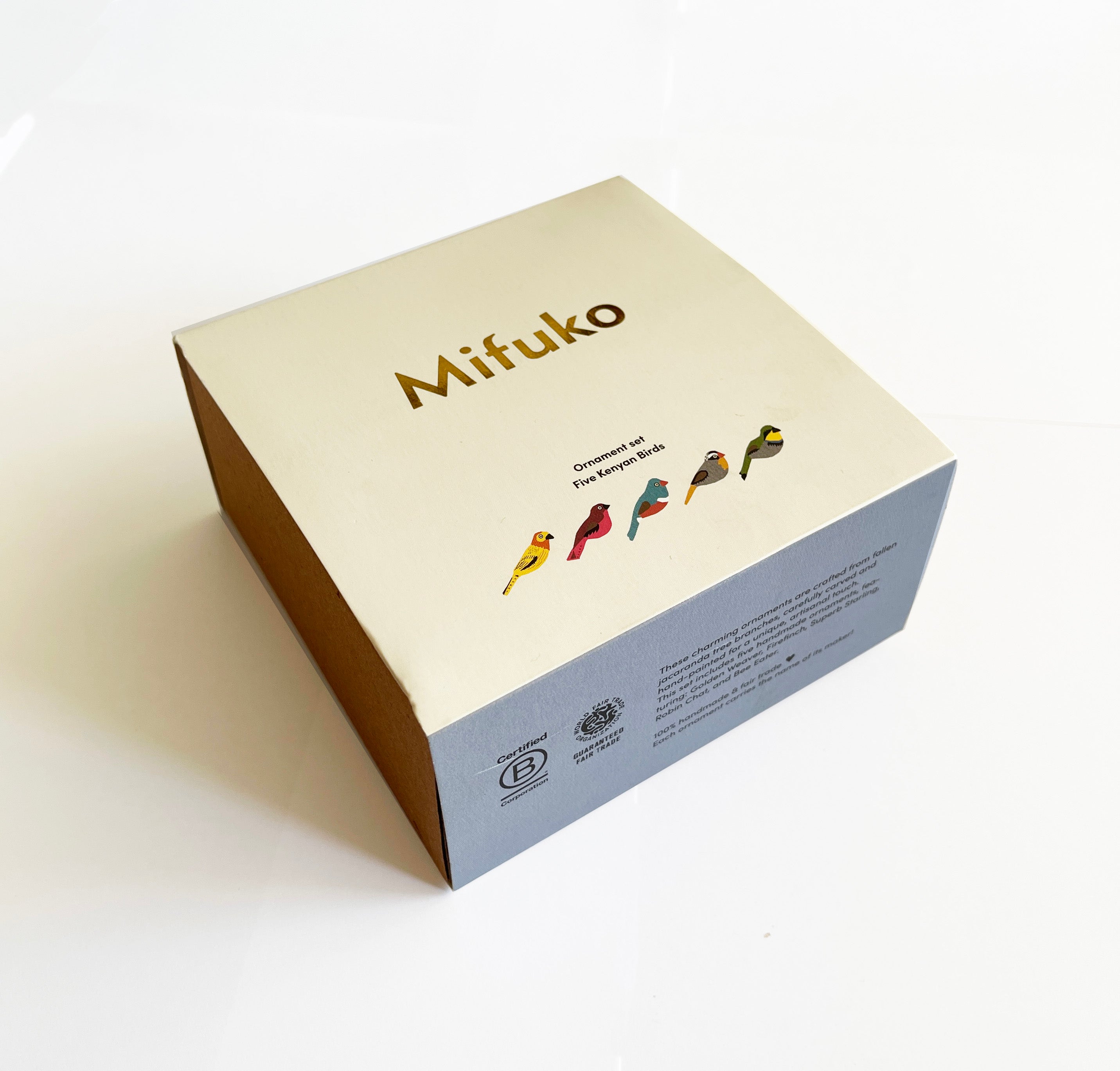 Set of Kenyan birds, hand-carved and hand-painted, Fair Trade certified