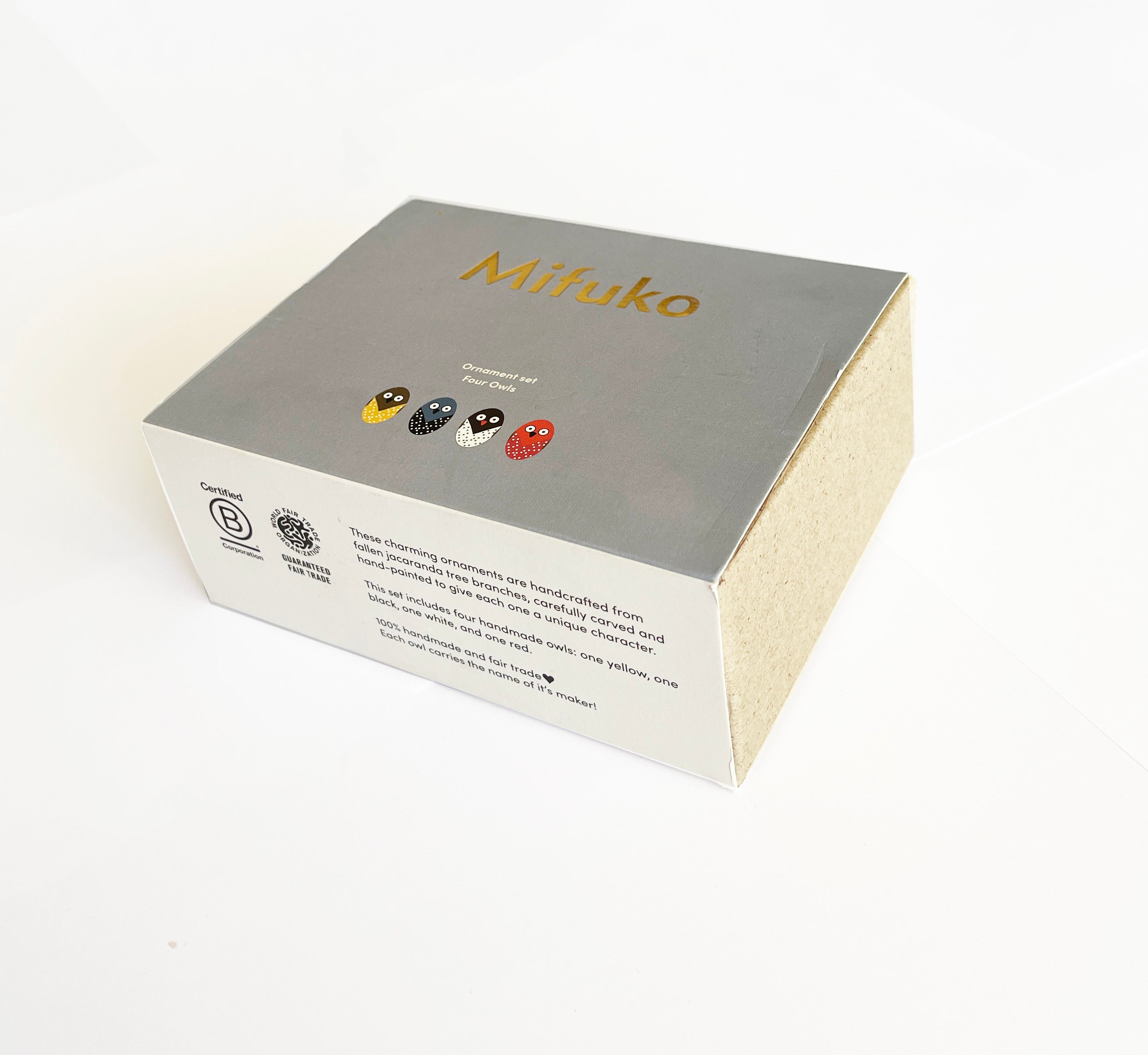 Set of Owls, hand-carved and hand-painted, Fair Trade certified