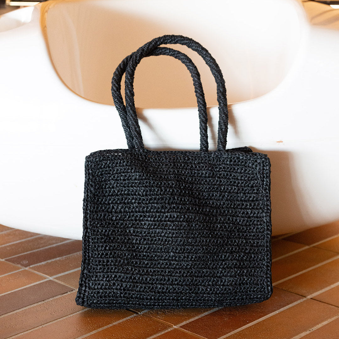 crocheted bag black