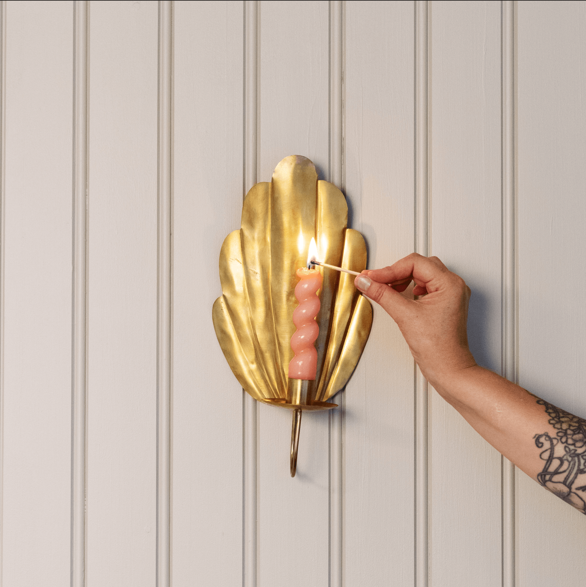 Mifuko Brass Candle holder Wall sconce B taper candle | Brass