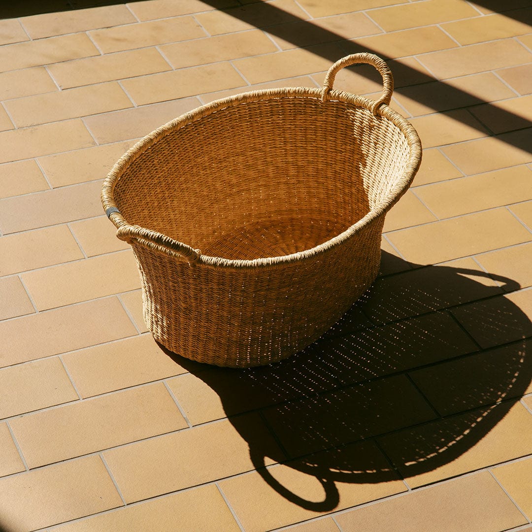 Mifuko Elephant grass Large basket with handle Bolga laundry basket XXL