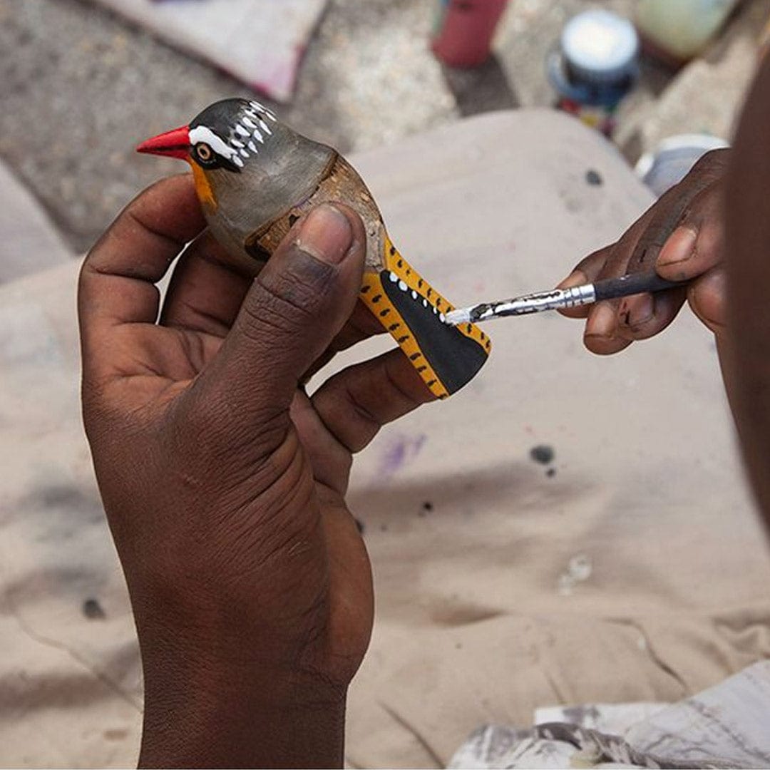 Handmade fair trade Jacaranda wood Wooden ornament | White bunny