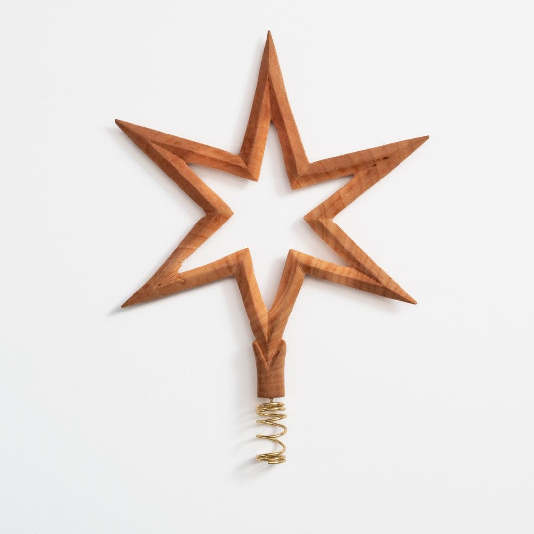 Mifuko Jacaranda wood Ornament Wooden ornament | Christmas tree star