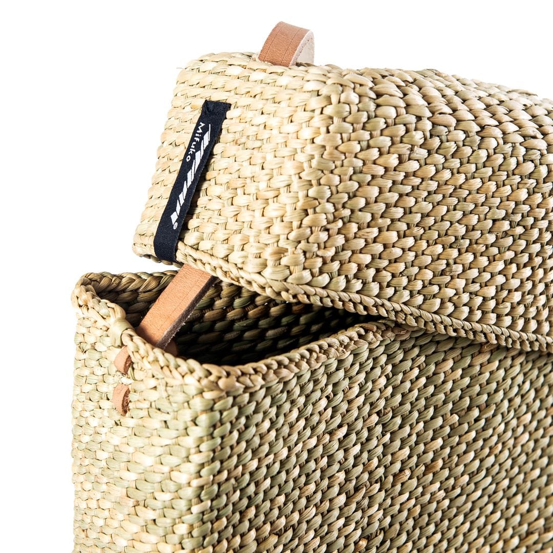 Mifuko Milulu grass Shopper basket XS Iringa basket with lid | Natural XS