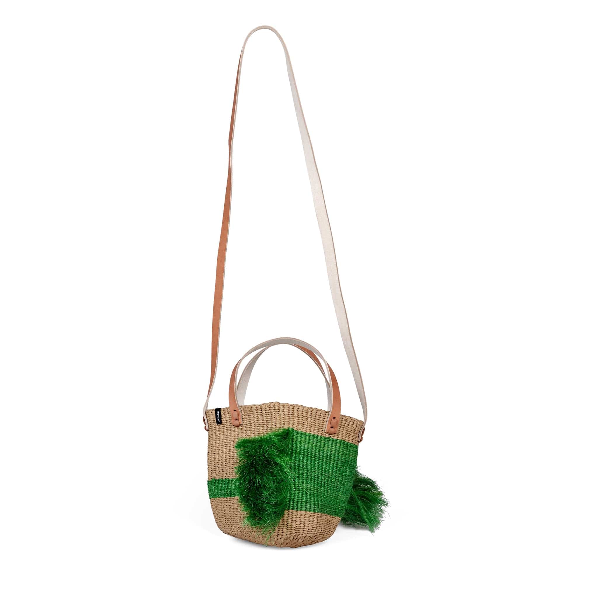 Mifuko Paper and banana fiber Shopper basket Majani shopper basket | Ervin Latimer design green XS