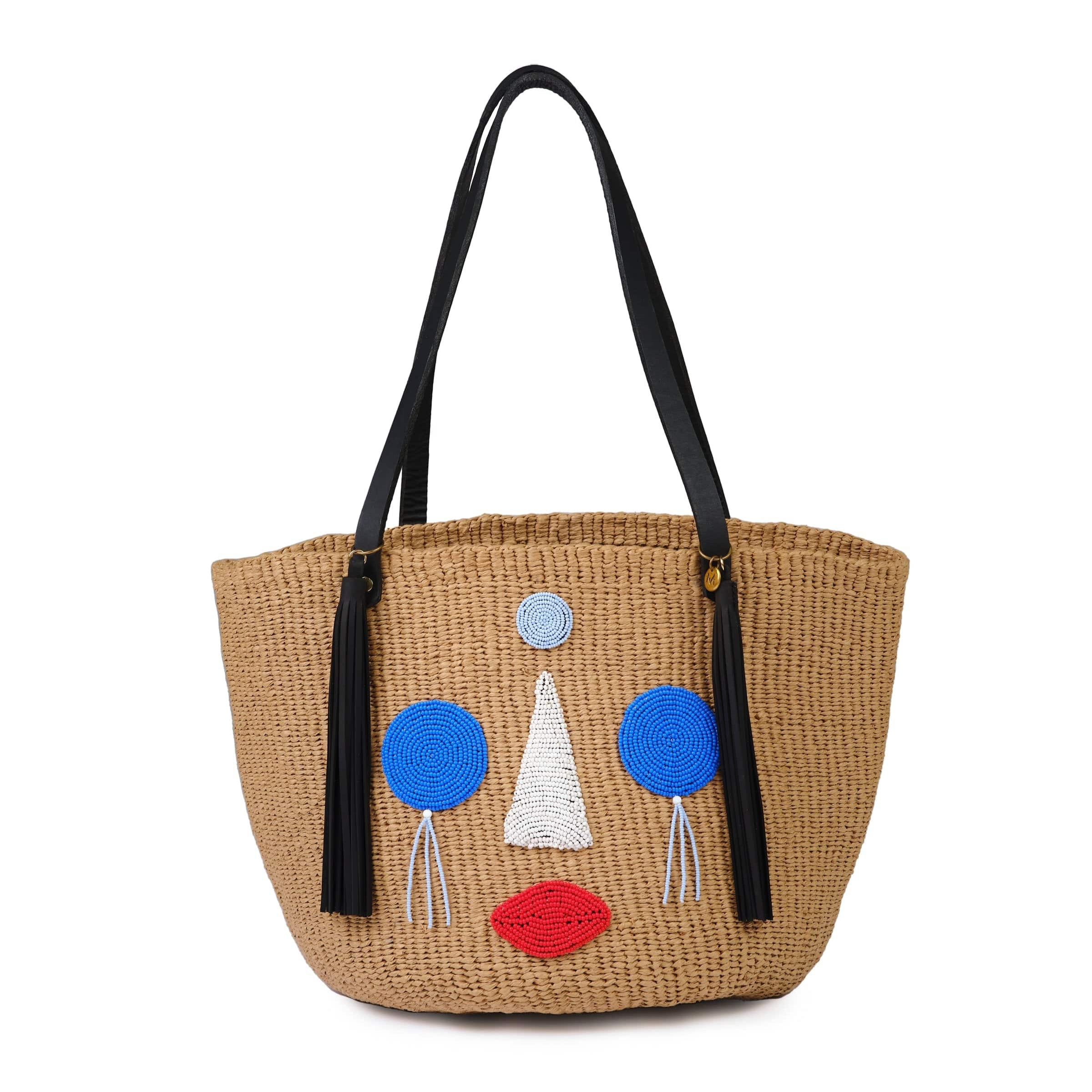 Mifuko Paper and Glass beads Shopper basket Kiondo Shopper basket | Anyango design multicolour M high fashion fair trade handmade