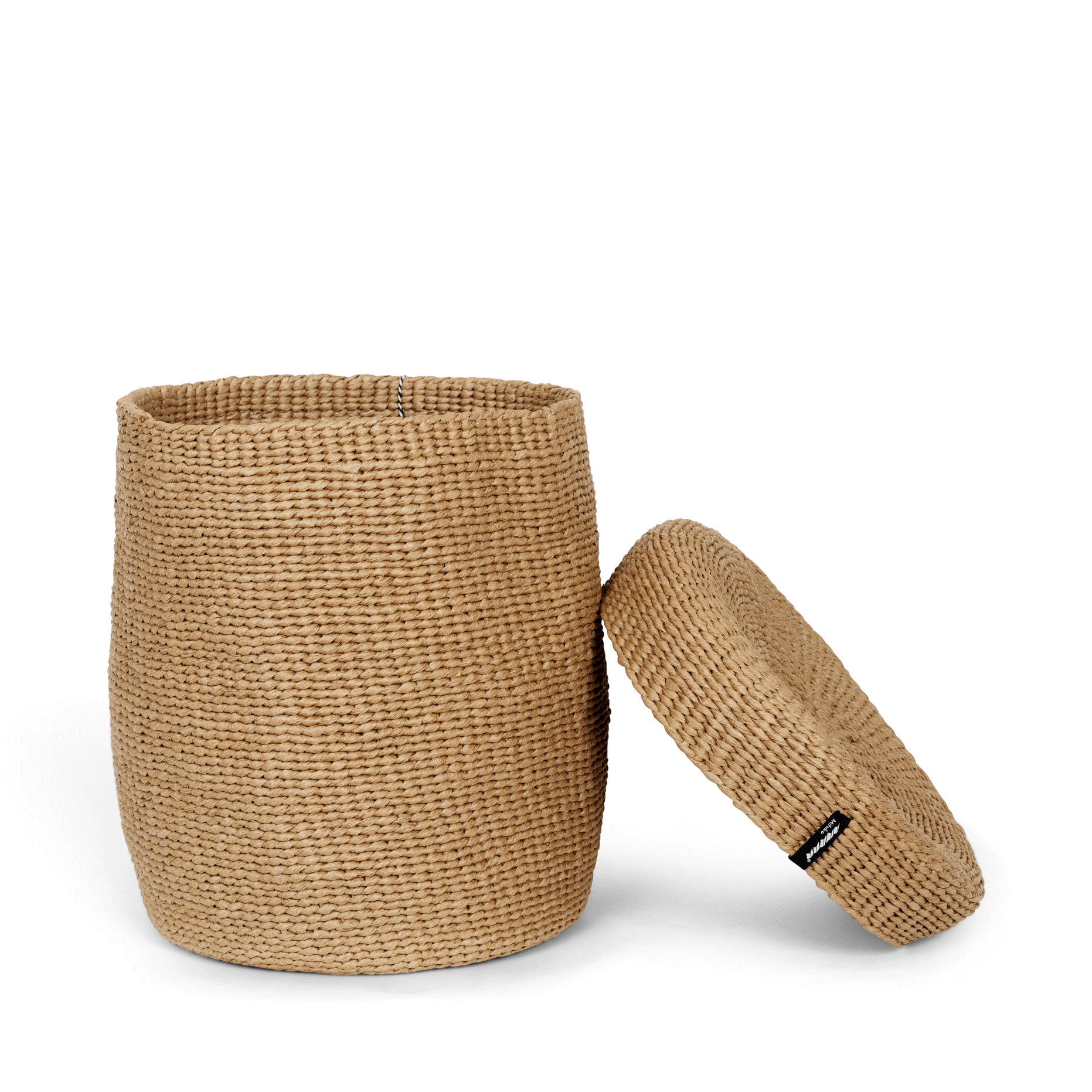 Mifuko Paper Basket with lid S Kiondo basket with lid | Brown L