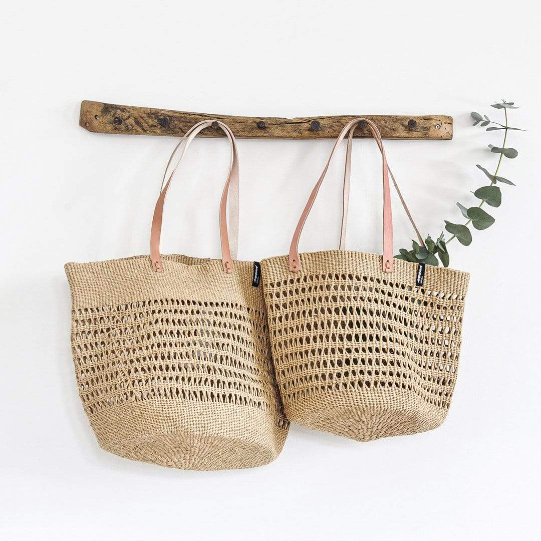 Mifuko Paper Shopper basket L Kiondo shopper basket | Brown open weave L