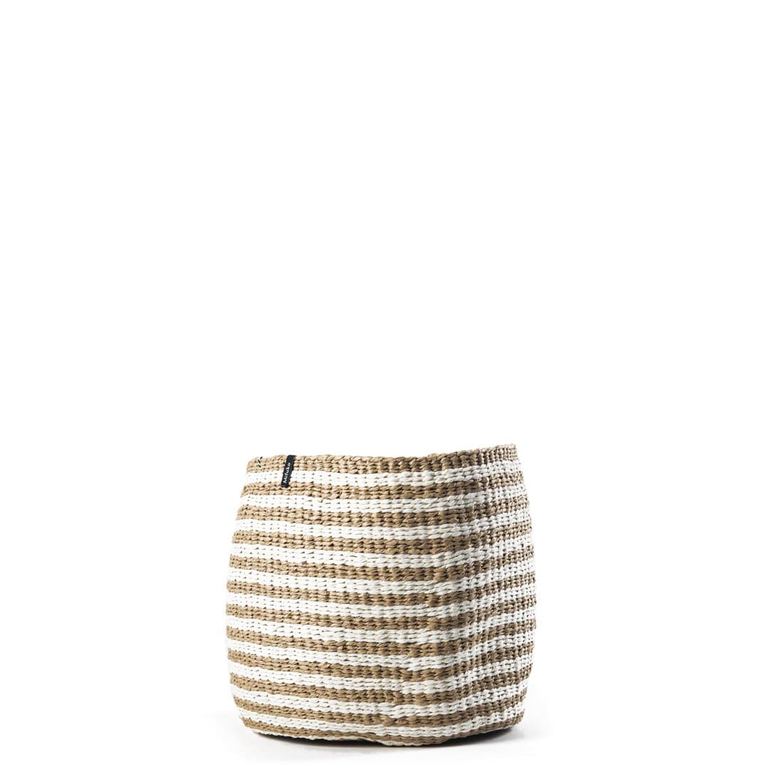 Mifuko Paper Small basket S Kiondo basket | Thin brown stripes S