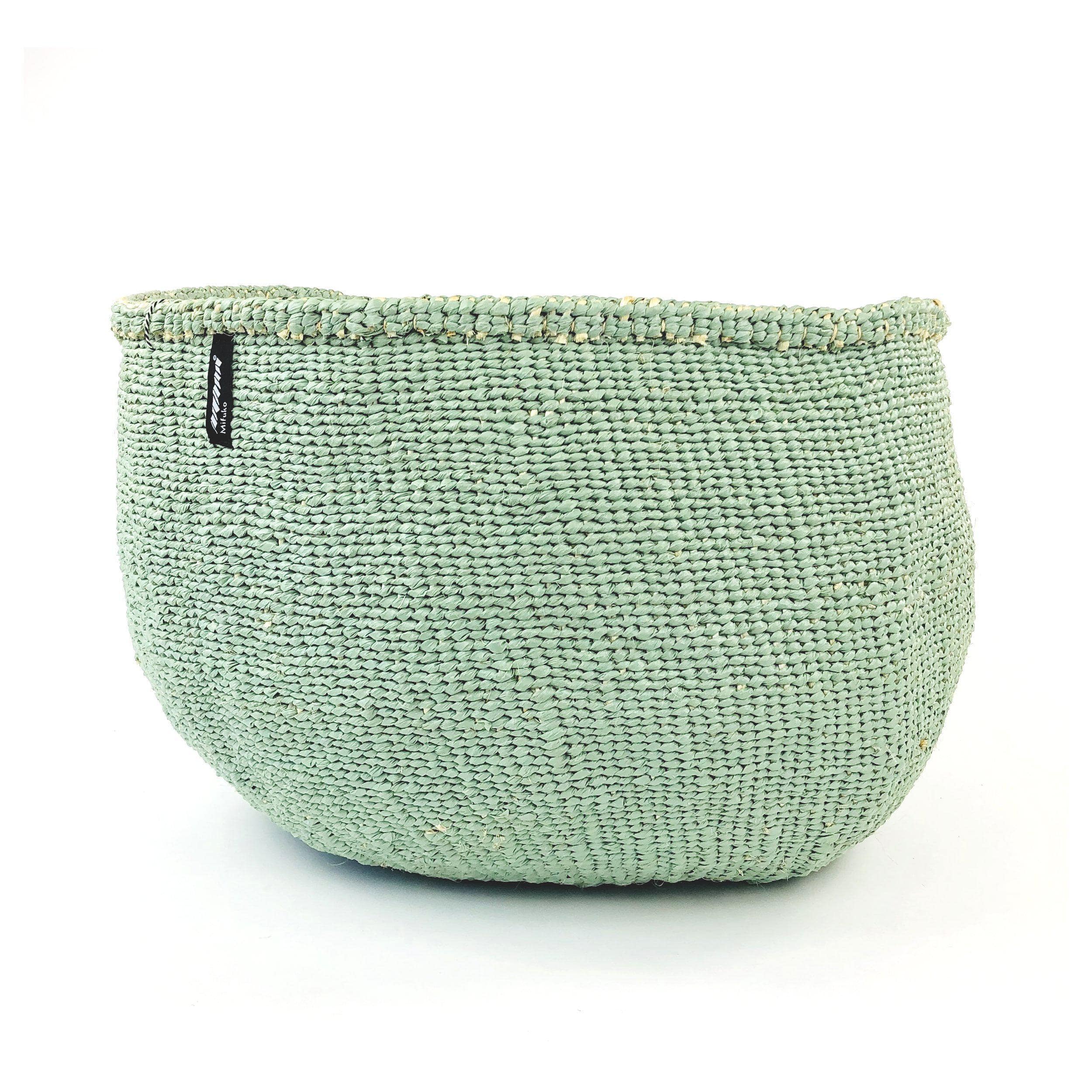 Mifuko Plastic and sisal Large basket XXL Kiondo floor basket | Light green XXL