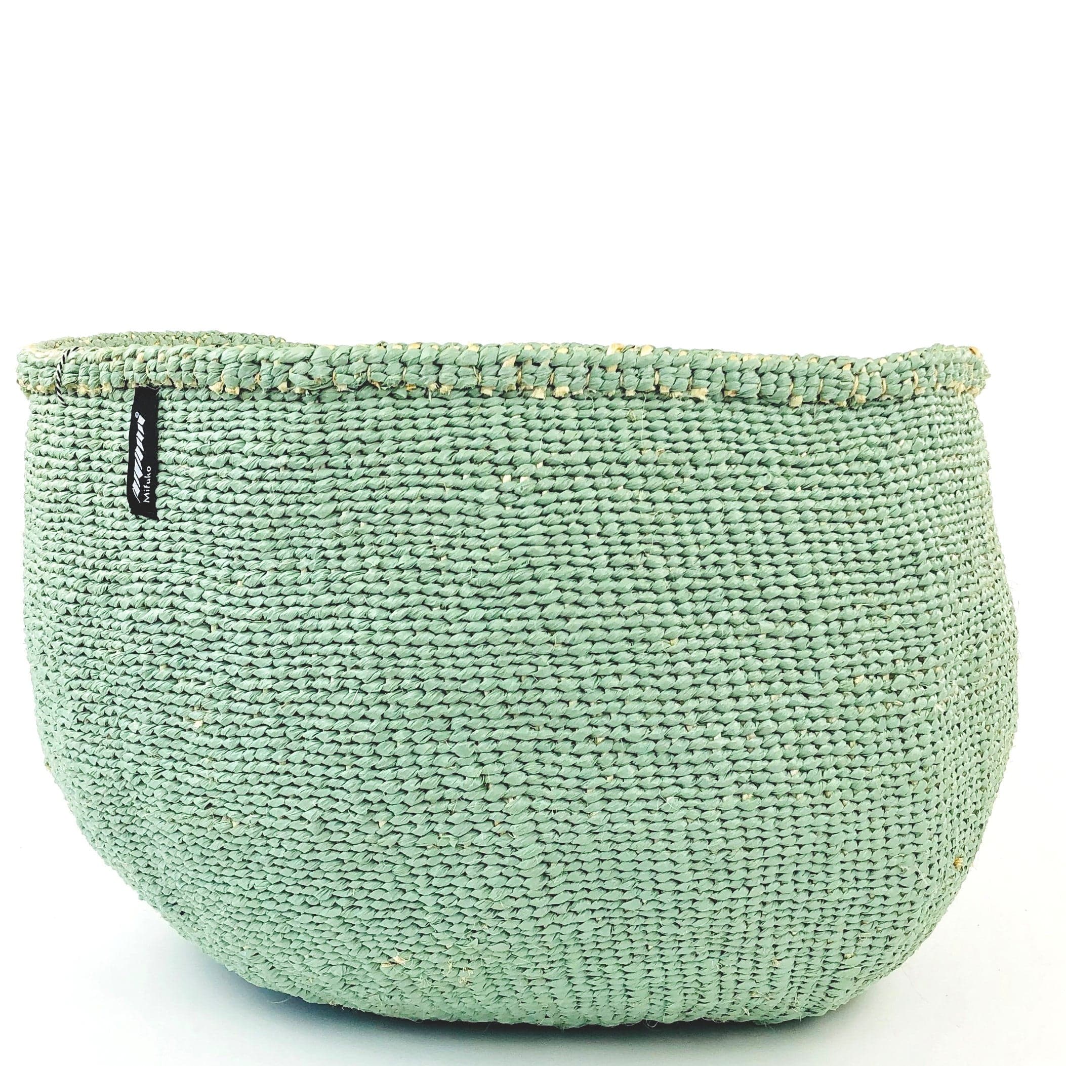 Mifuko Plastic and sisal Large basket XXL Kiondo floor basket | Light green XXL