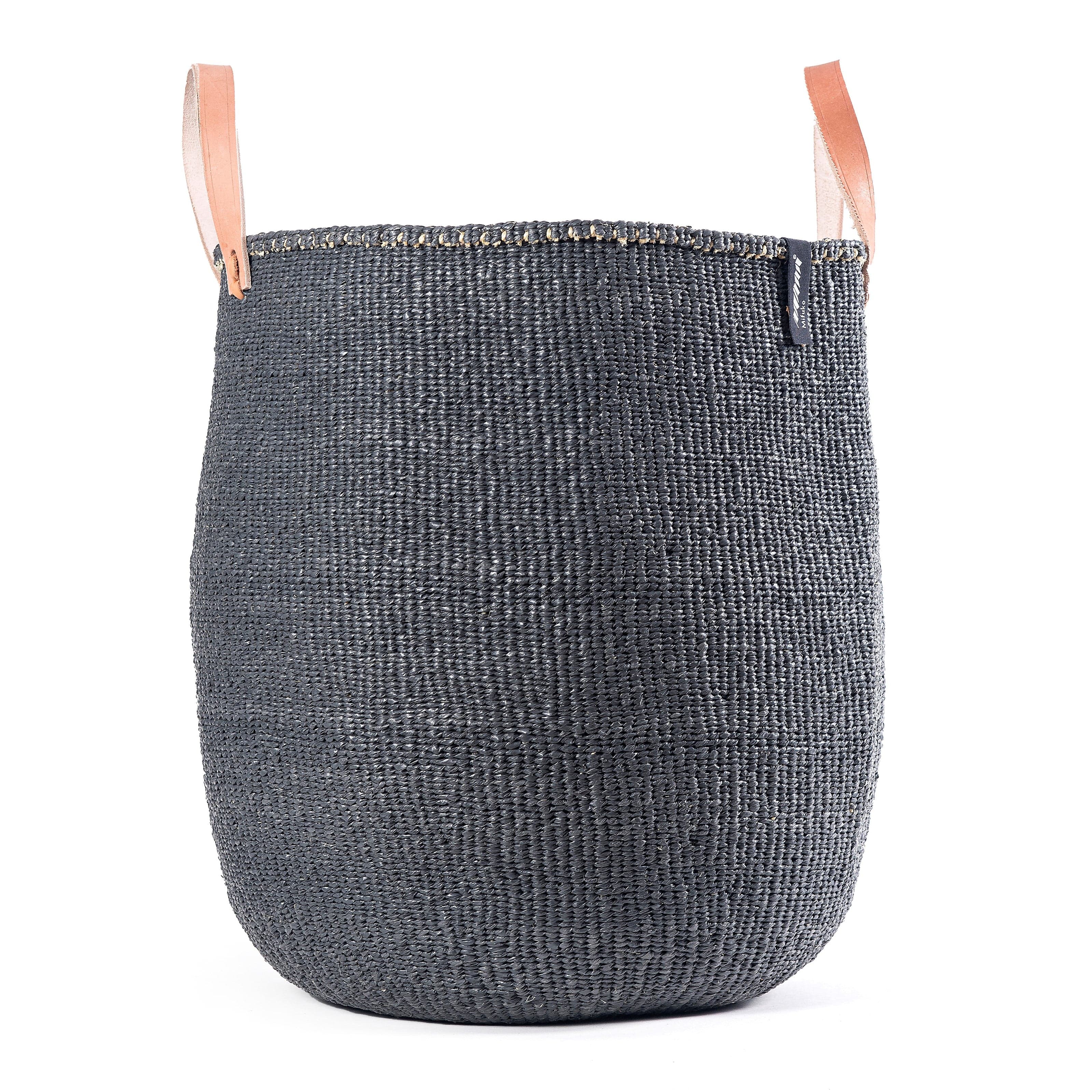 Mifuko Plastic and sisal Market basket L Kiondo market basket | Grey L
