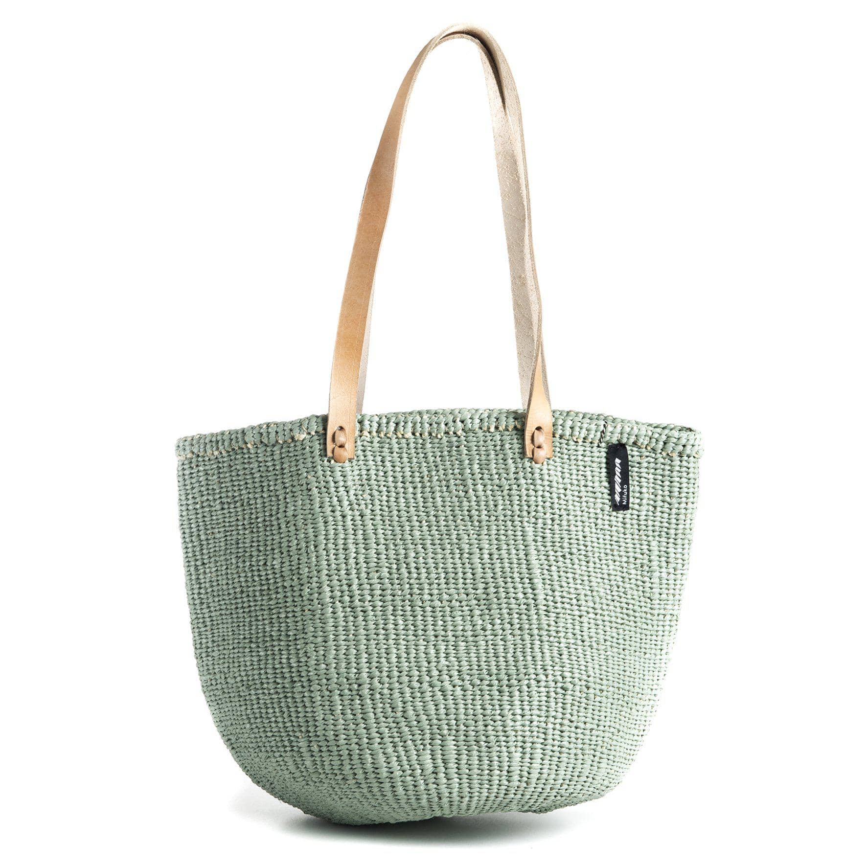 Mifuko Plastic and sisal Shopper basket M Kiondo shopper basket | Light green M
