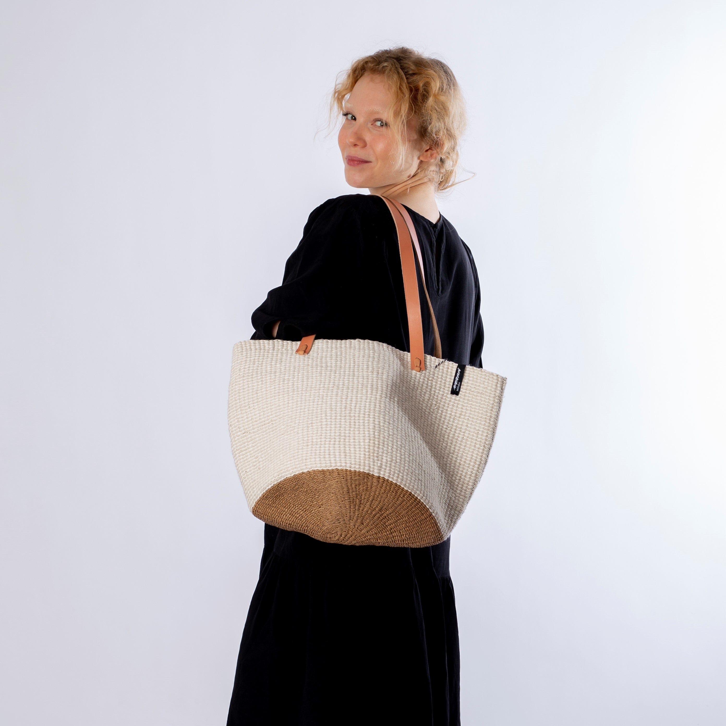 Pamba shopper basket | White plain weave M