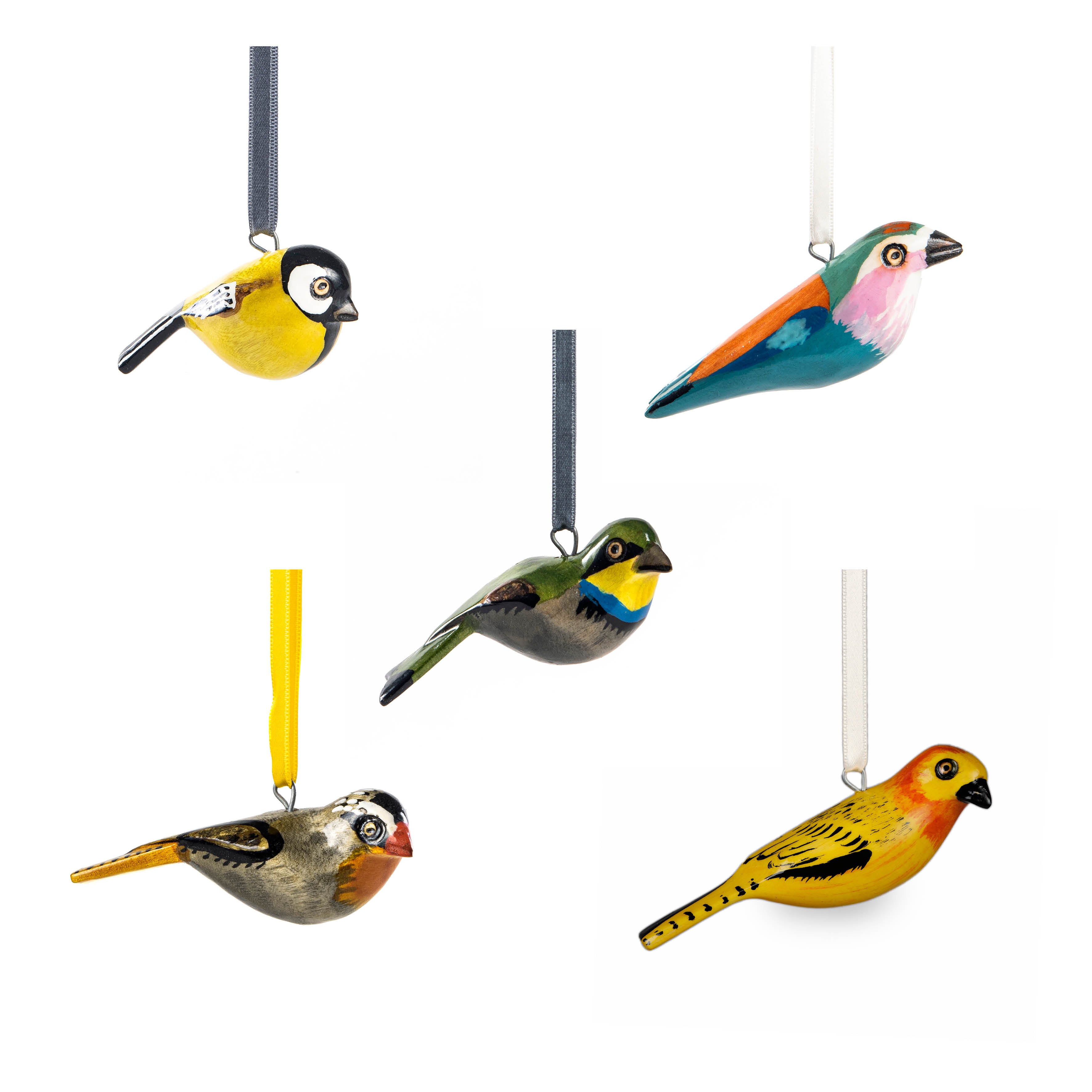 Wooden Ornament | Set 5 Spring Birds