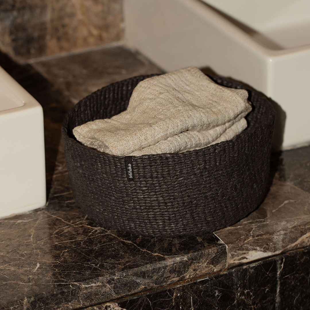 Kiondo High Bowl in Black fair trade handmade