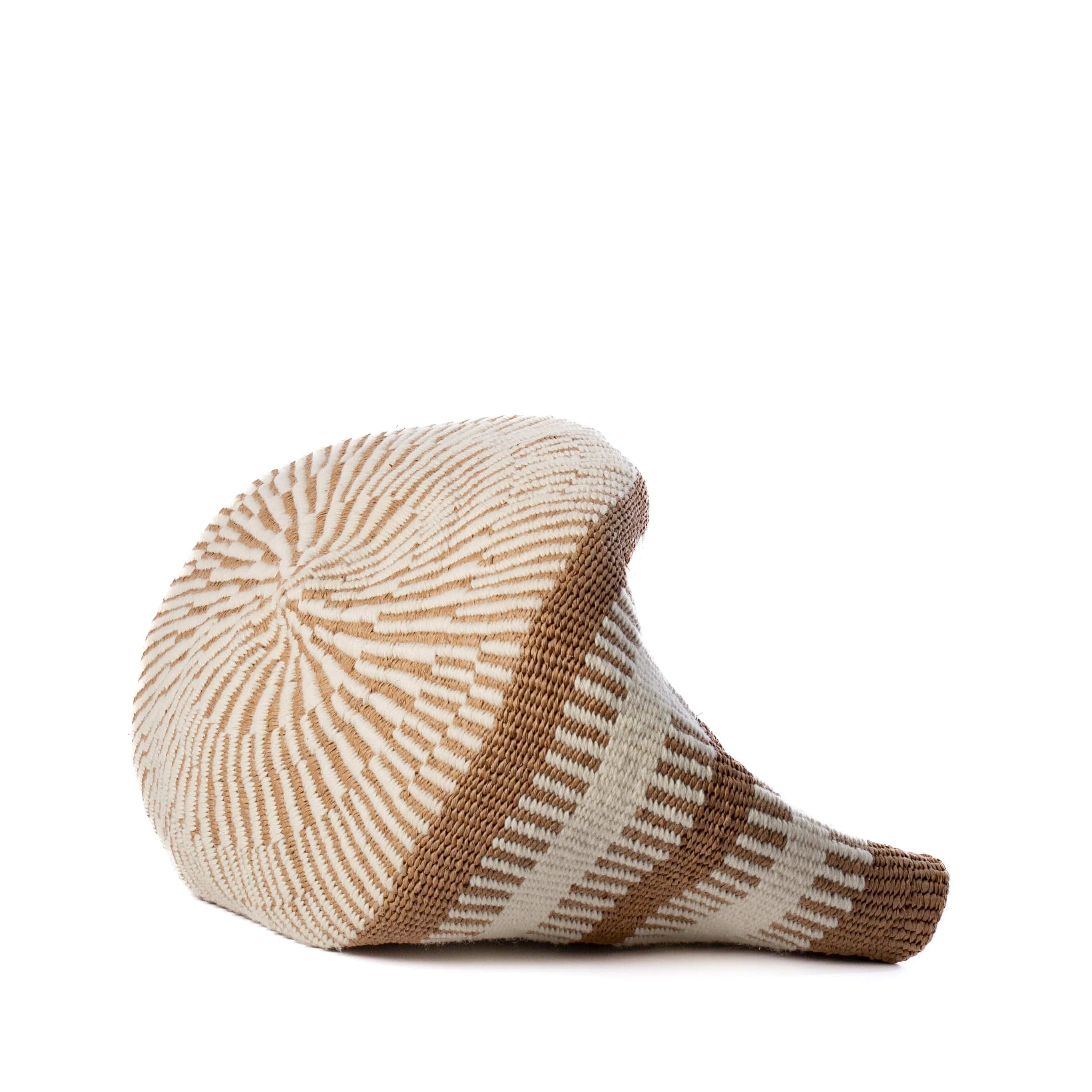 Mifuko Wool and paper Small basket S Pamba basket | White rib weave S