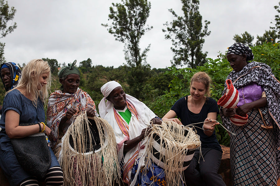 Women artisans in Kenya working with Mifuko.