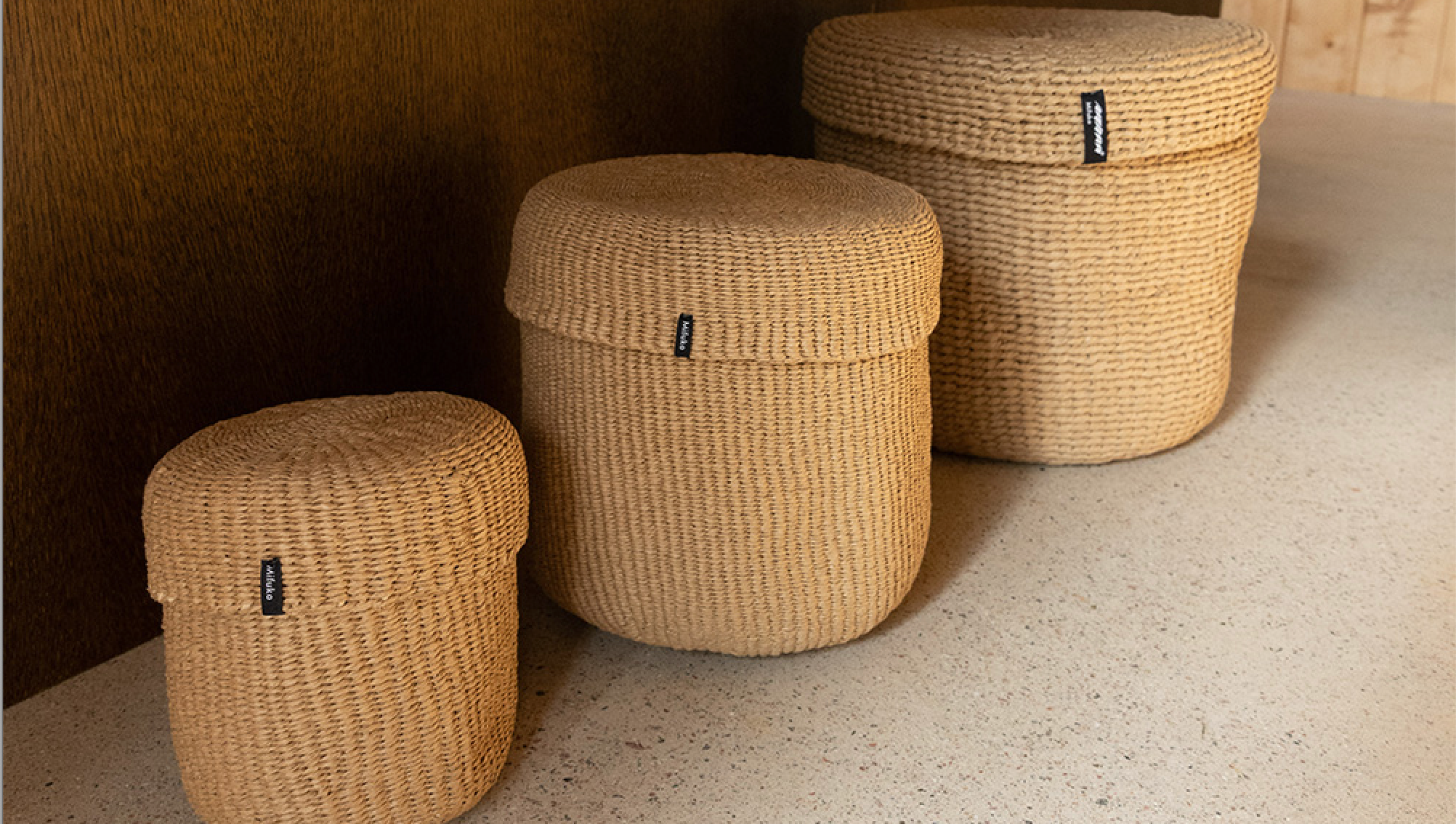 fair trade baskets with lid, handwoven handmade