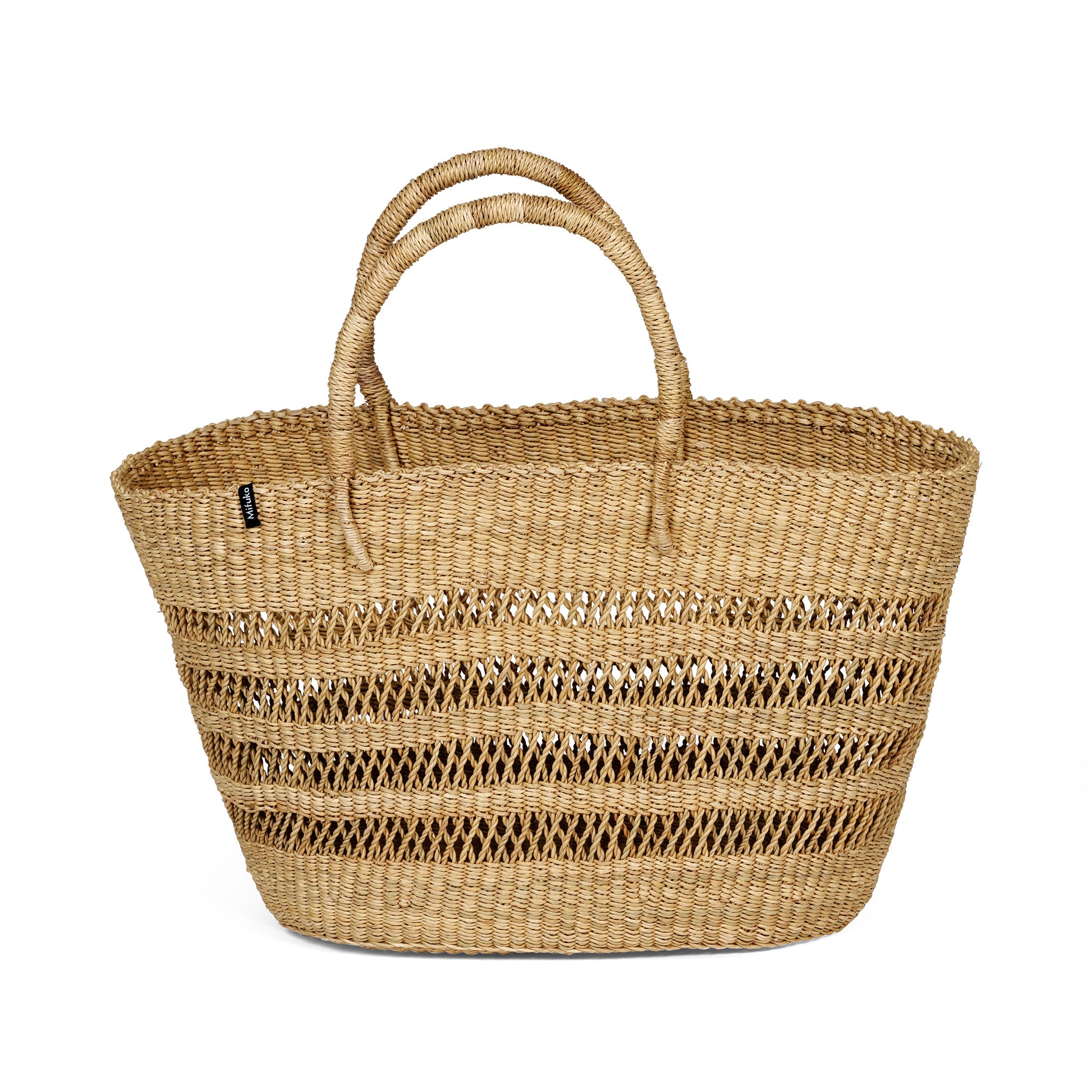 Bolga market basket | Natural open weave M