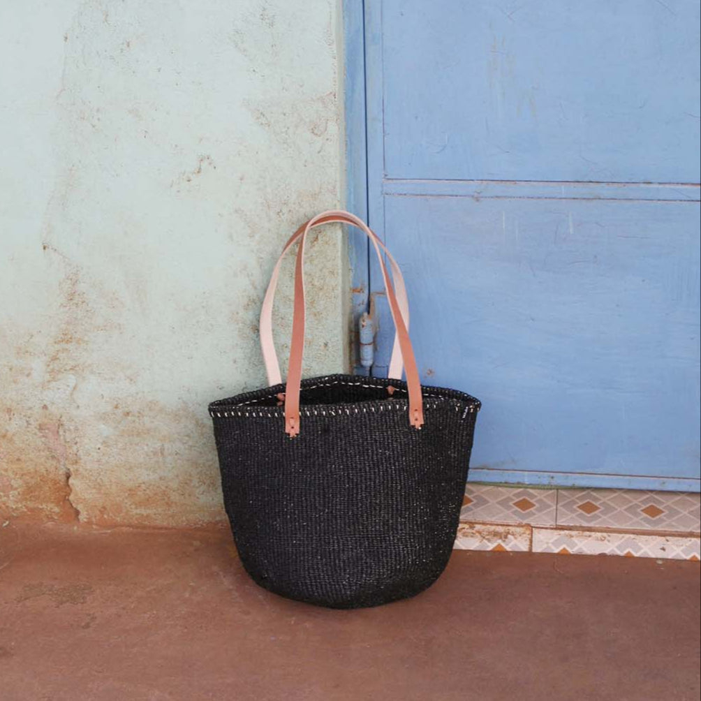 basket with leather handles is a timeless and practical choice