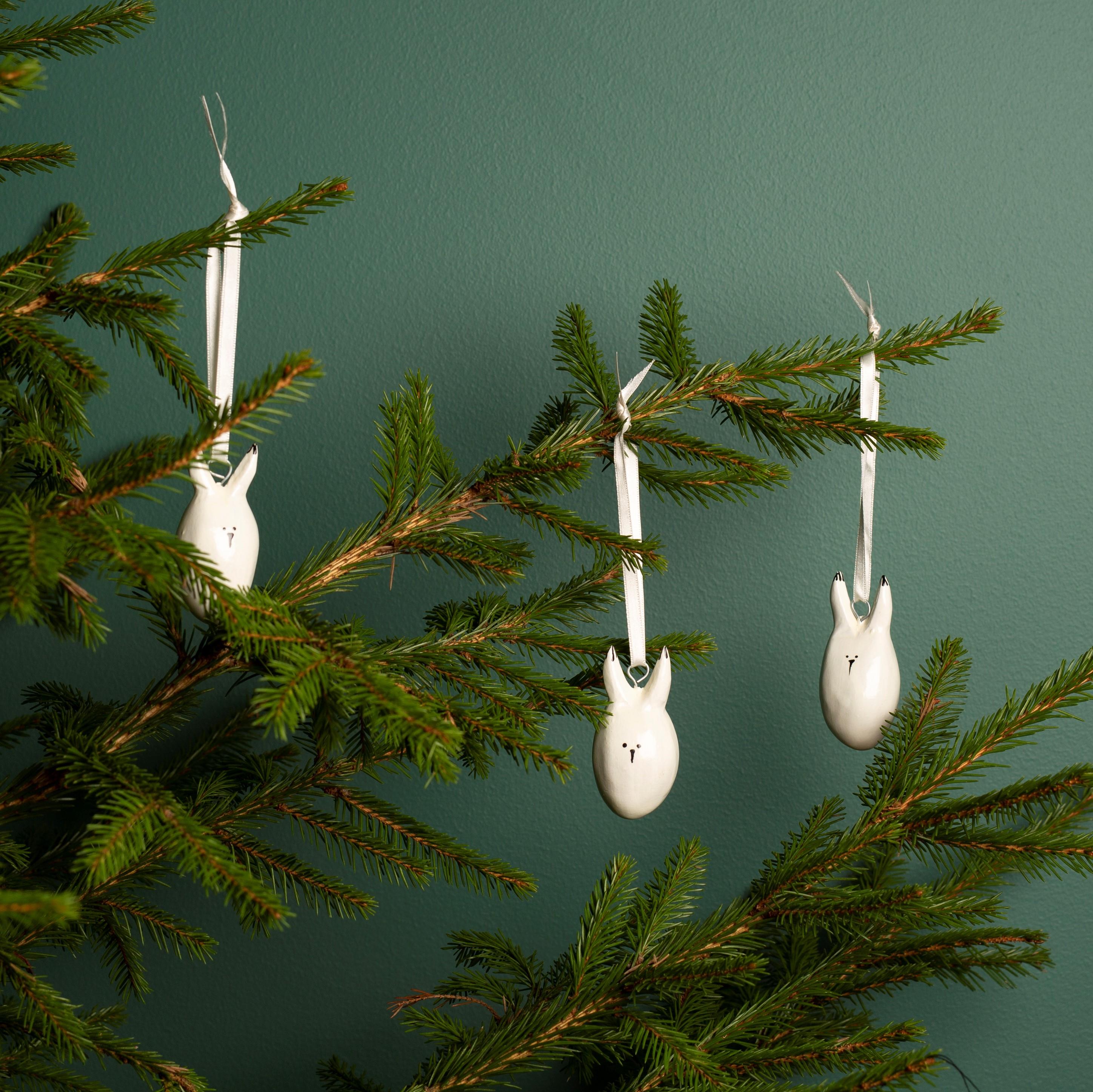 Wooden ornament | White bunny