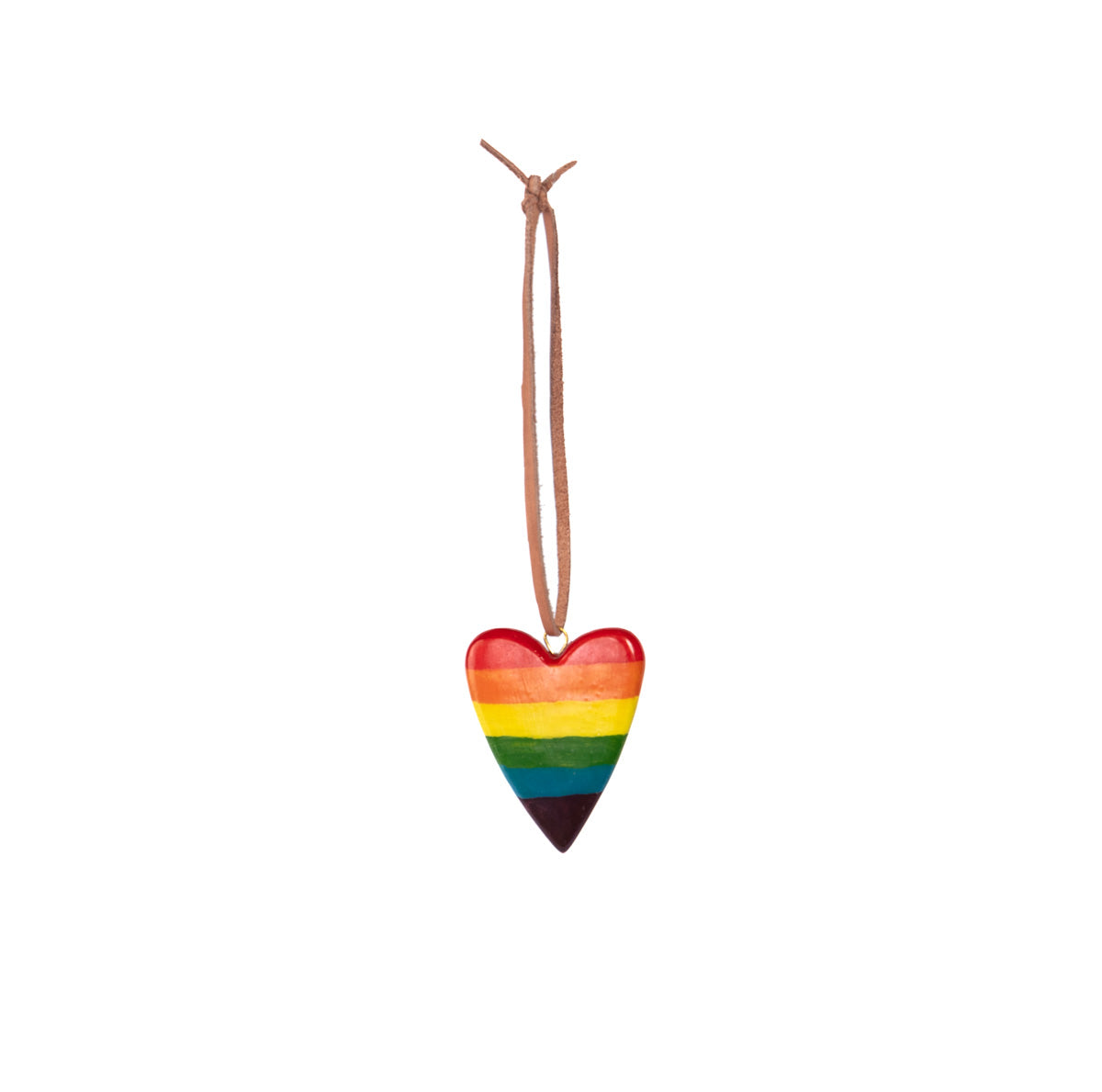 Wooden heart charm | Rainbow