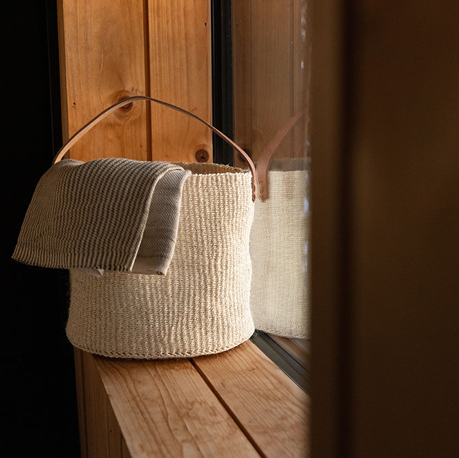 Kiondo basket | Natural with handle S
