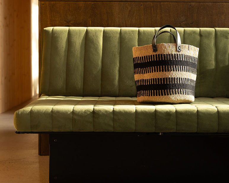 Pamba market basket | Black rib weave M