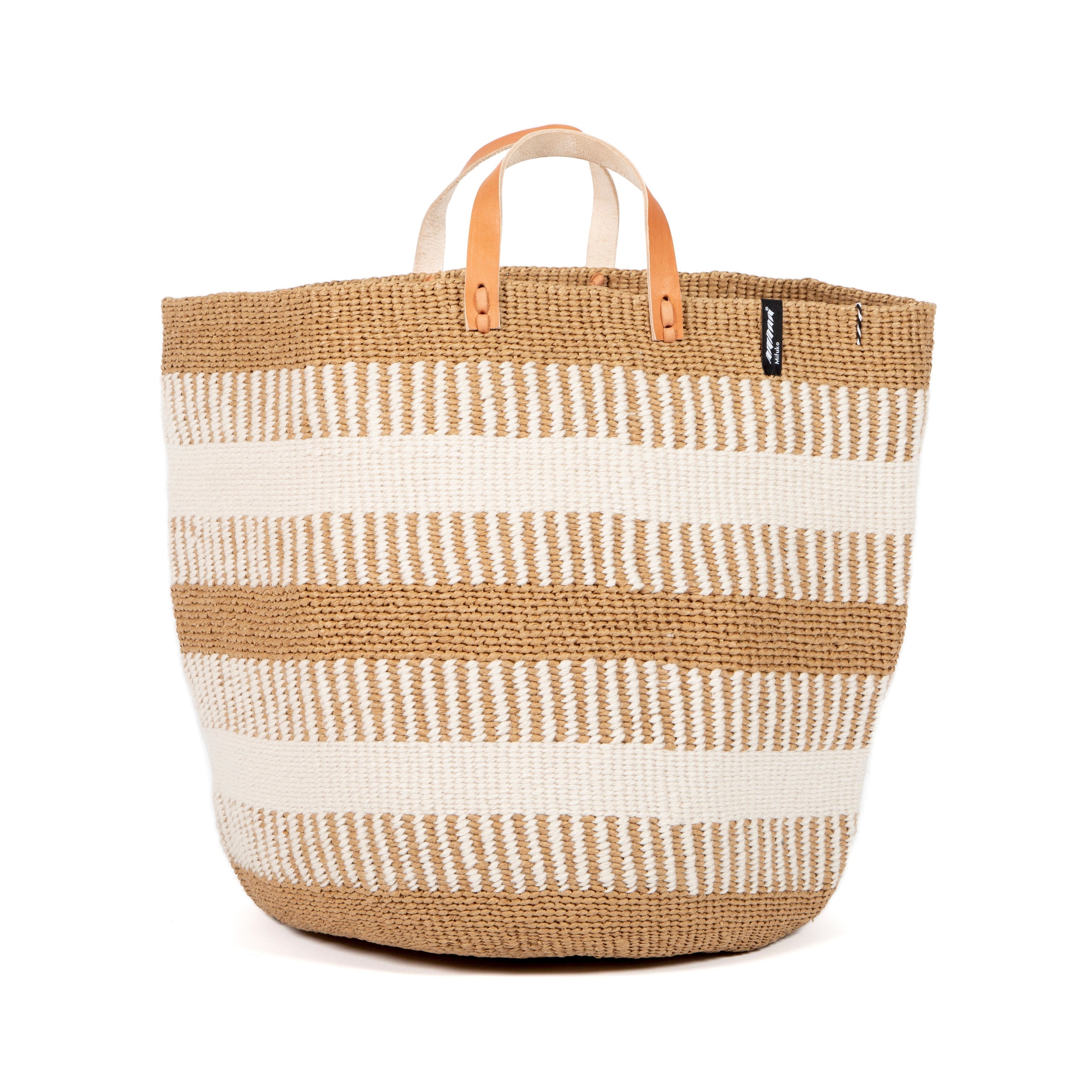 Pamba market basket | White rib weave L