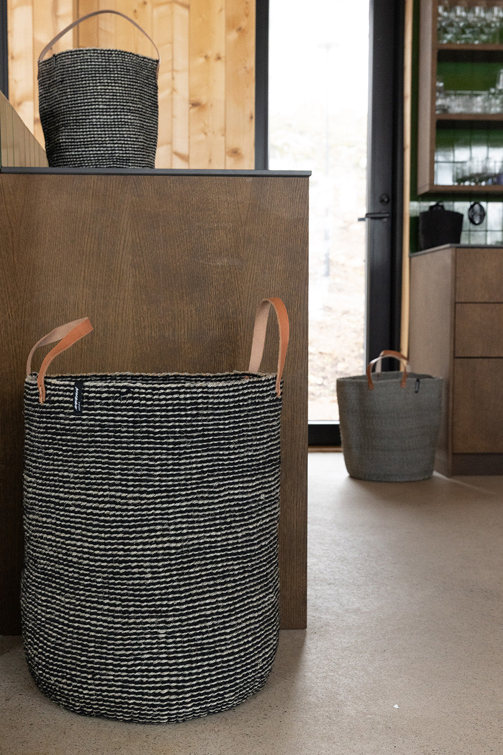 Pamba Korb | Grauer Sisal mit Henkel S